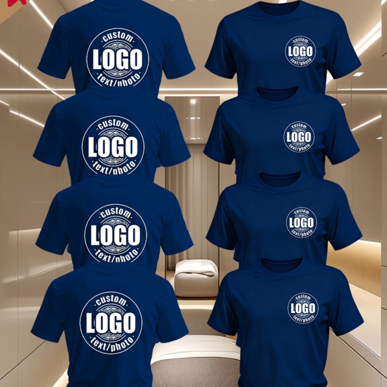TEMU [4pcs Custom Set] Personalized Men's T-shirt, Short Sleeve Top, Summer, Customizable Logo On Front And Back, Includes Your Text/image/family