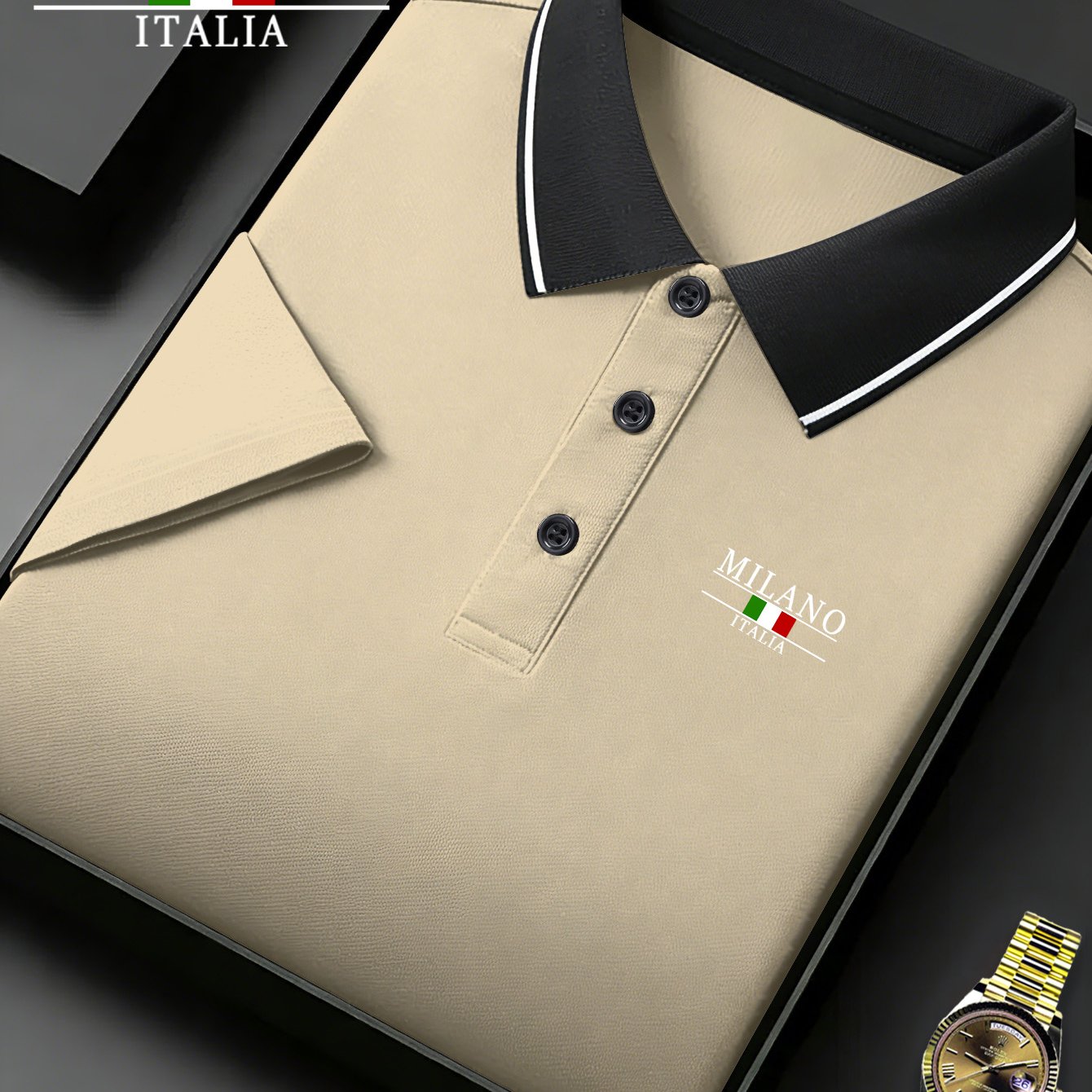 TEMU Men's Quick-dry Shirt, Italian Print, Breathable And Comfortable For Fitness, Casual Fashion Lightweight Durable Top, (gift Box For Reference )