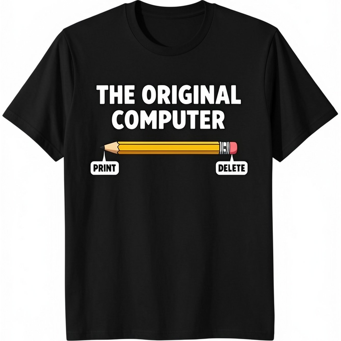 TEMU Men's Fun Vintage Computer Graphic T-shirt With Vintage Tech Pun Design And Printpdelete Button - Soft Breathable Crew Neck Tee For , It