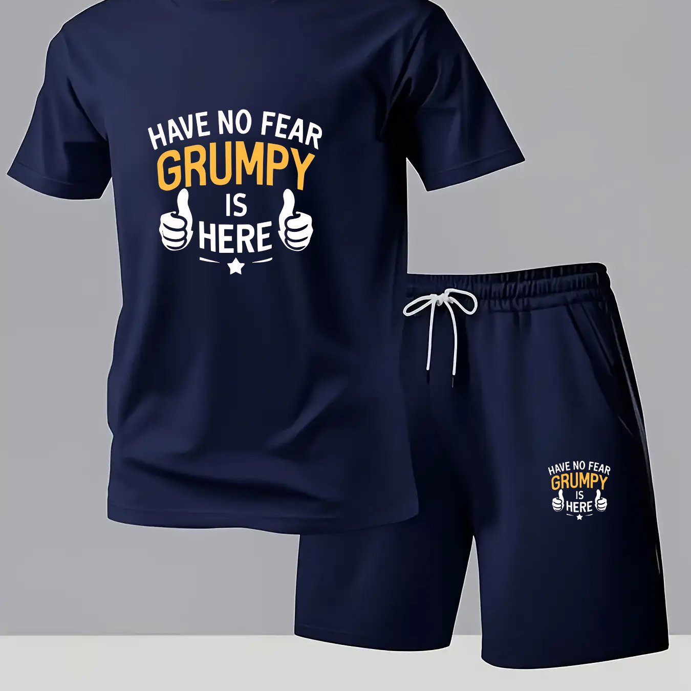 TEMU Is Here Printed Men's Sports Outdoor Casual Short Sleeve Shorts Set Quick-dry Boyfriend Gift