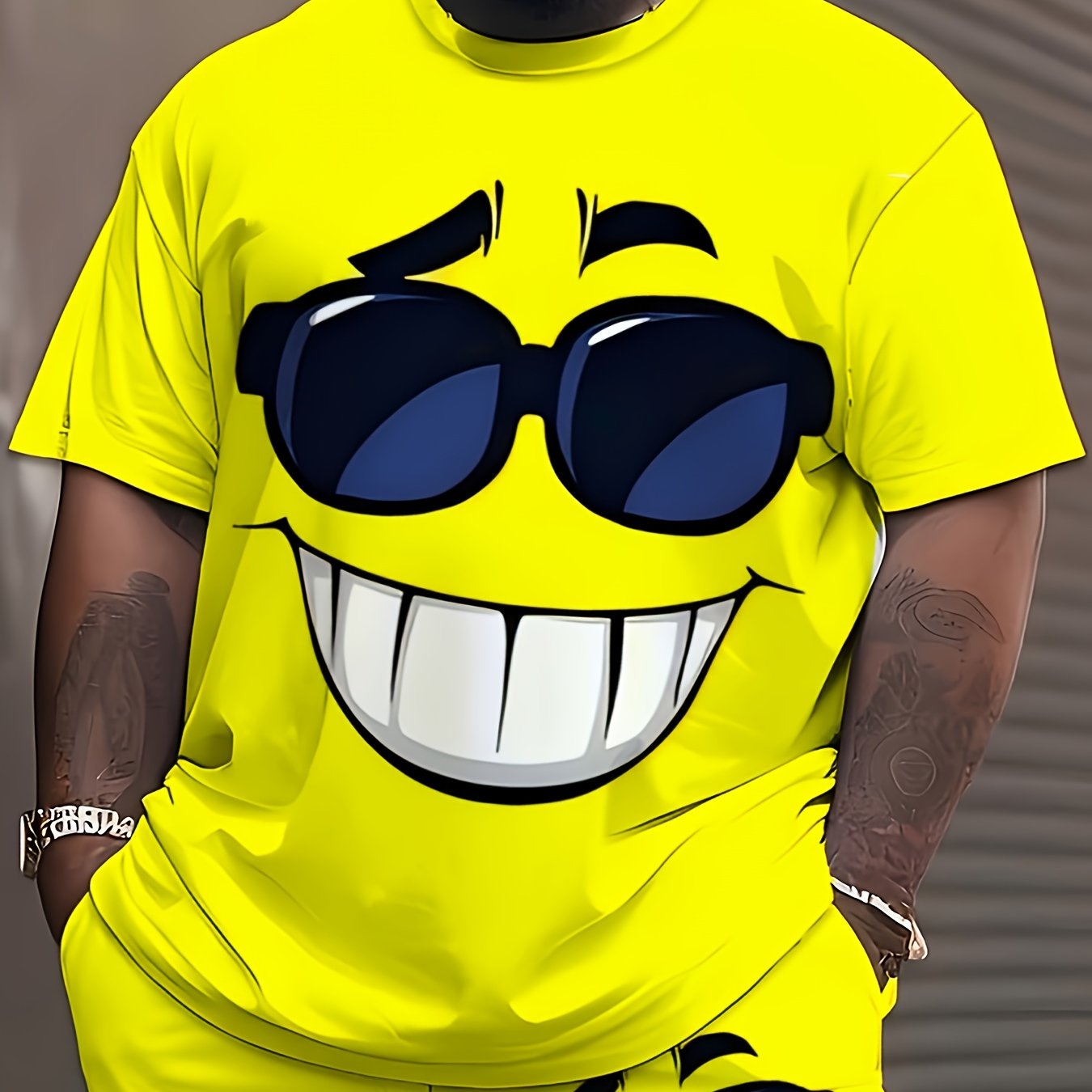TEMU Men's Summer Creative 3d T-shirt, Plus Size