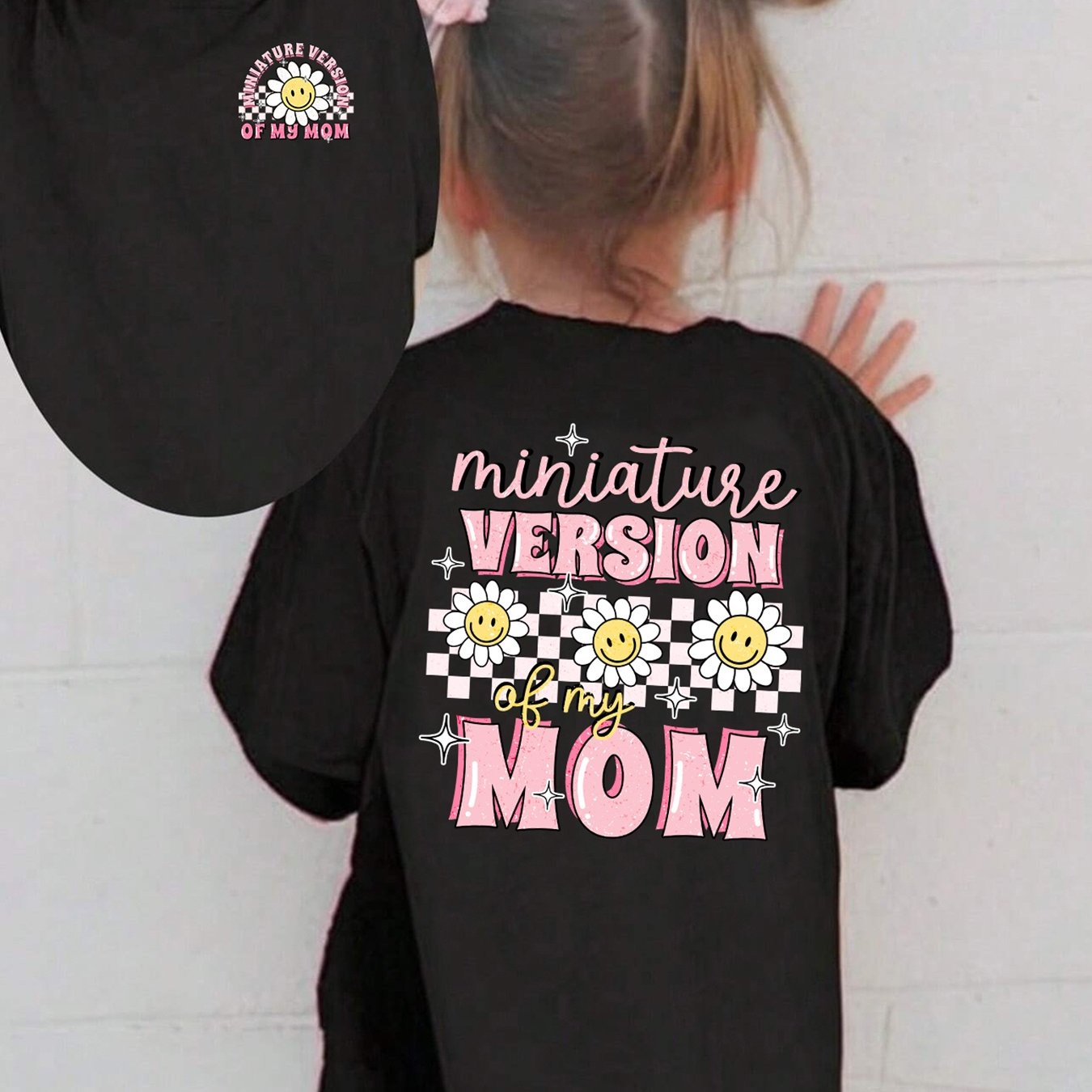 Image of Summer Fashion Girls' Short-sleeve T-shirt "miniature Version Of Mu Mom" Element Double-sided Versatile Top Ny-dx5617