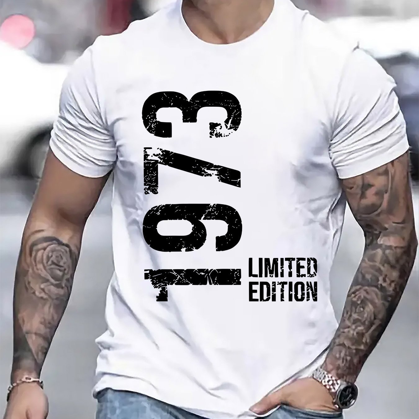 TEMU Men's Creative Top, Casual Sports Short Sleeve Crew Neck Thin T-shirt, Suitable For Summer And Spring, Men's Summer Outdoor Clothing