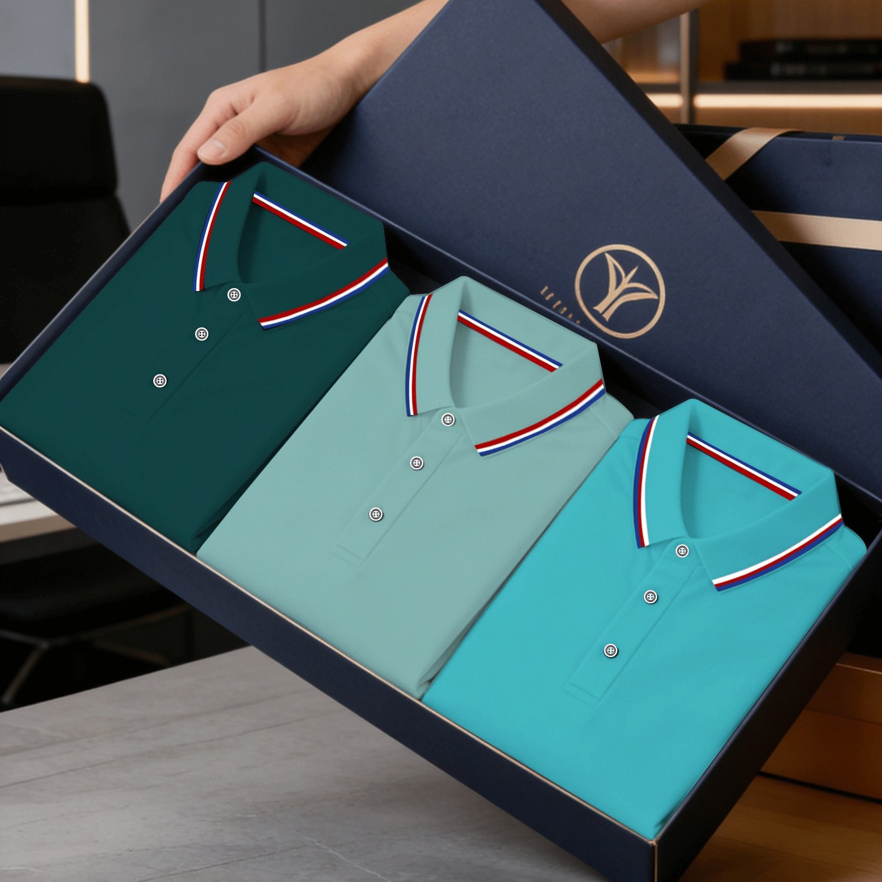 TEMU Lu Obm 3-piece Men's Business Color-block Shirt, Comfortable And Breathable, Solid Color With Lapel Collar, Classic , Suitable For Spring And
