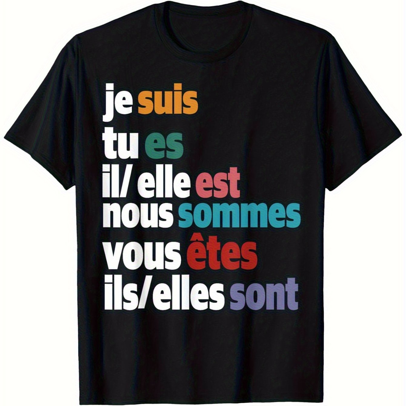 TEMU T-shirt graphique en français - T-shirt épais 180Gsm pour hommes et femmes - T-shirt confortable avec Je Suistu