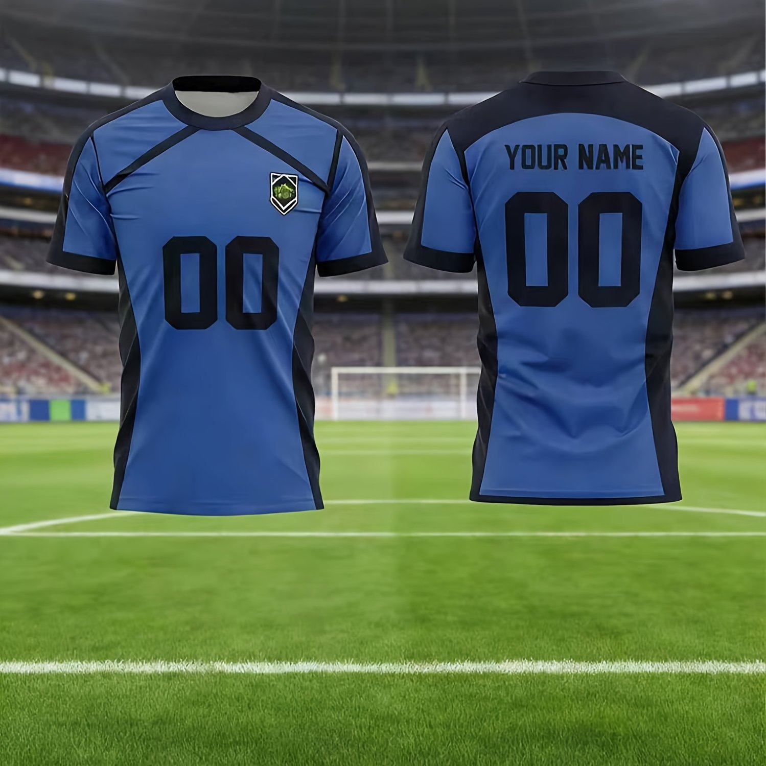 TEMU Custom Name And Number Round Neck Football Jerseys, Personalized Party Summer Outdoor Casual Wear