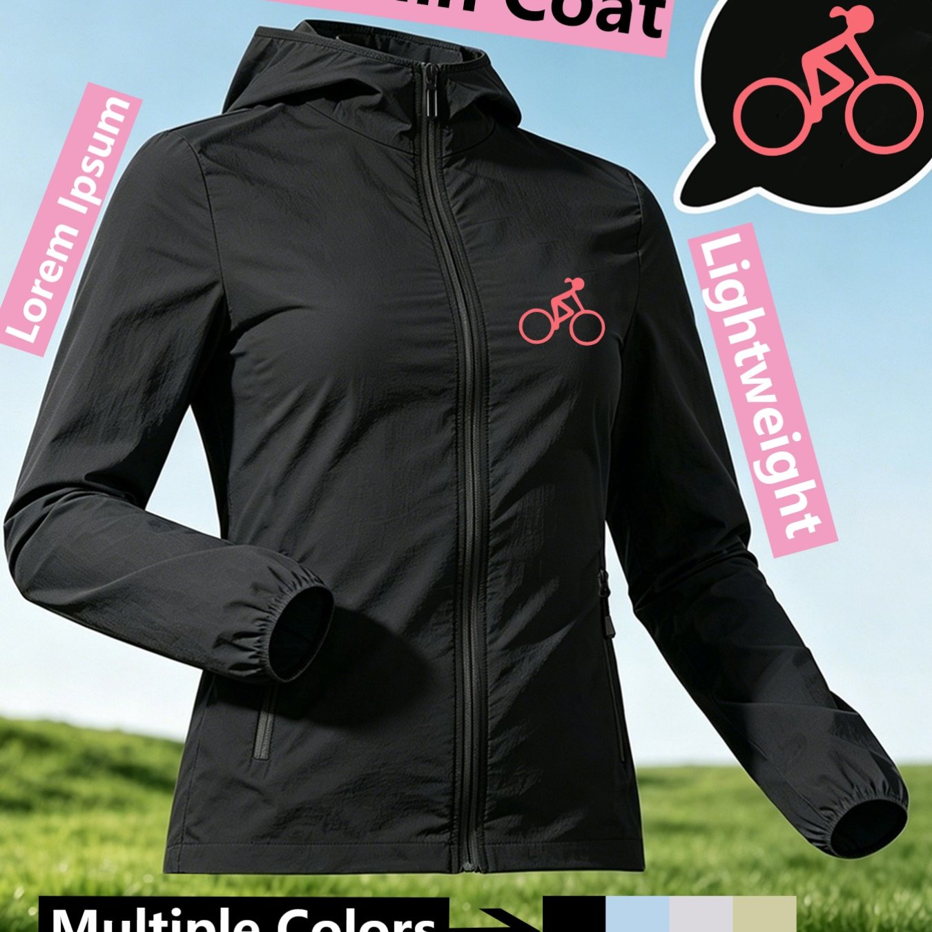 TEMU Women's Hooded Skin Jacket Coat Top, Suitable For , Loose And, Not Picky About Body Shape, Comfortable And Breathable, Not Stuffy, Cycling