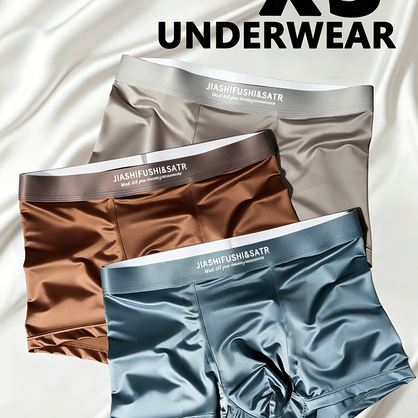 TEMU 3pcs 's Cooling Boxer Briefs Air Conditioning Pants Smooth Fabric Boxer Shorts High-end Y Soft Boxer Briefs Smooth Fabric, Underwear, Breathable