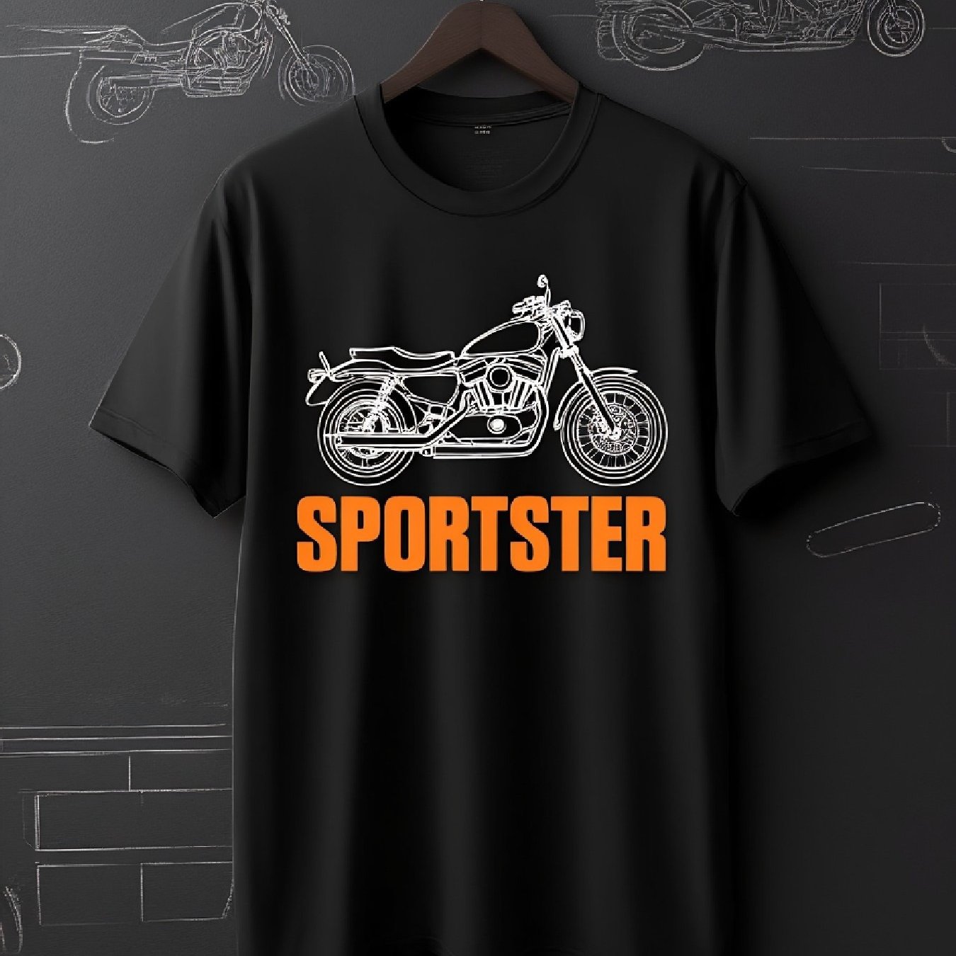 1 Motorcycle T-shirt For Xl 883r Fans 2002-2003 | Crew Neck, , , Regular Fit, Stretch Fabric, Print Pattern, Short Sleeve