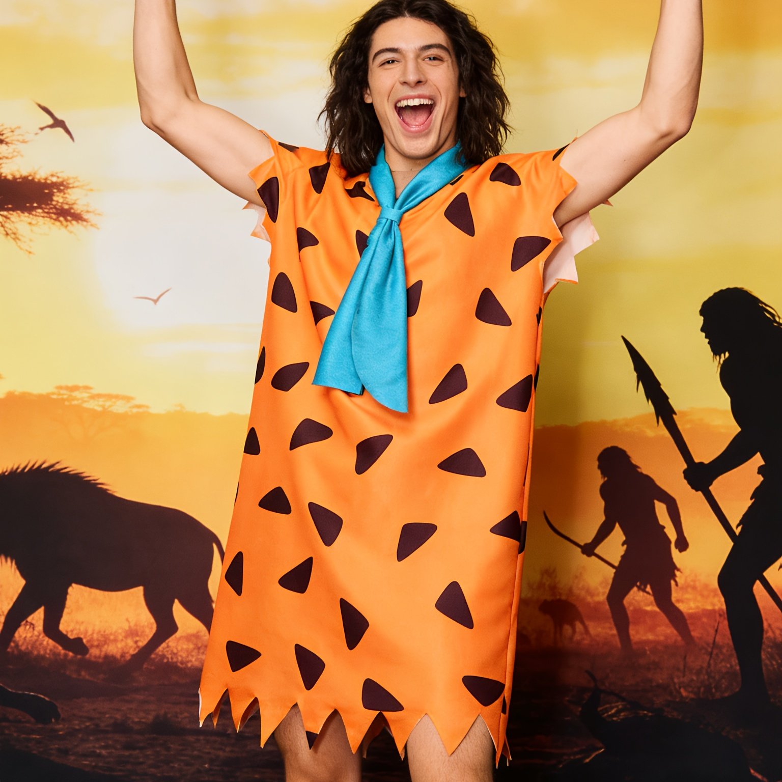 TEMU Fun Spotted Orange Halloween Costume - Party Outfit, Cosplay Carnival Costume, Role Play Outfits Men