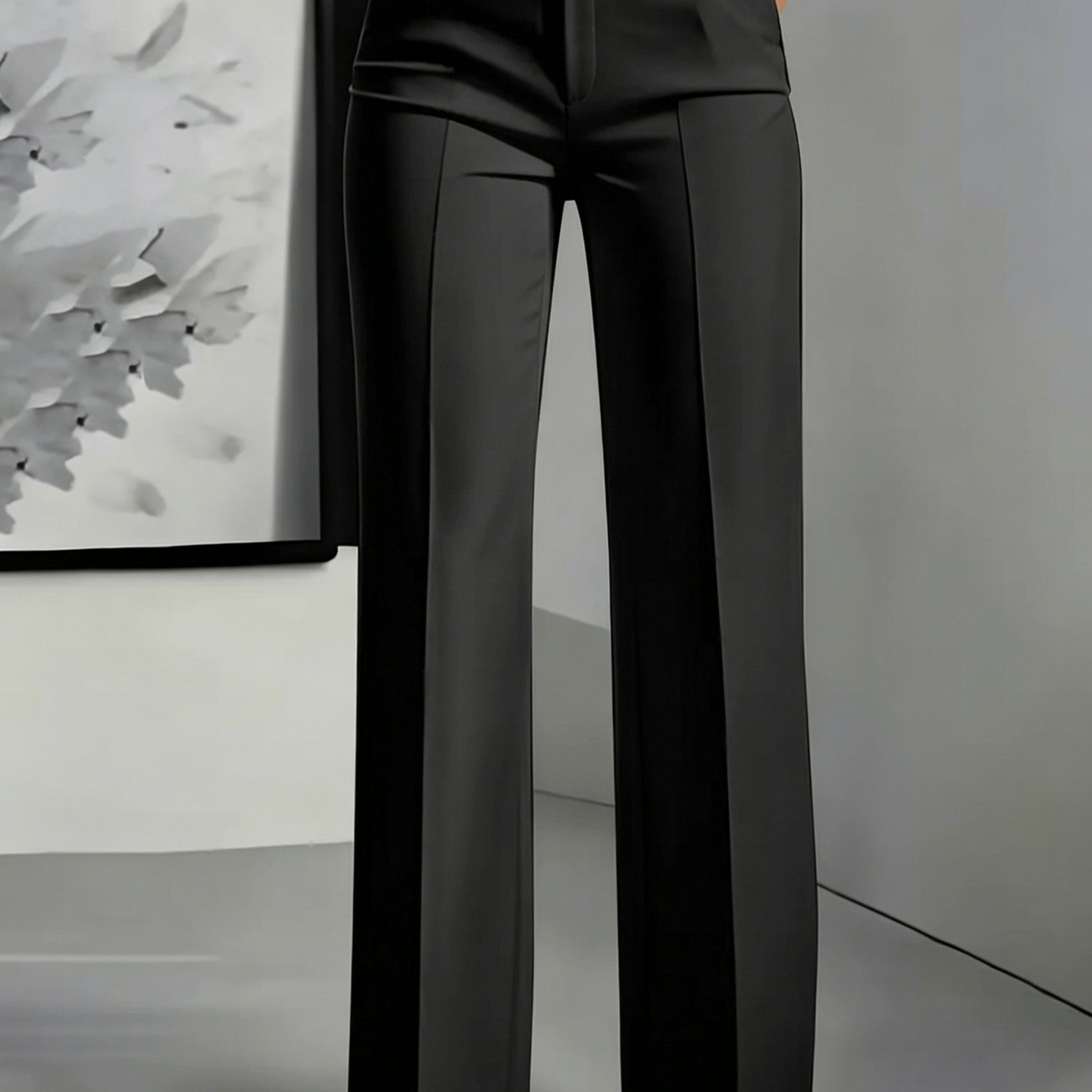 Zd1008024 + Ling Directional + Solid Color Dress Pants, Formal And Casual Versatile, Button Zipper Non-stretch Fabric