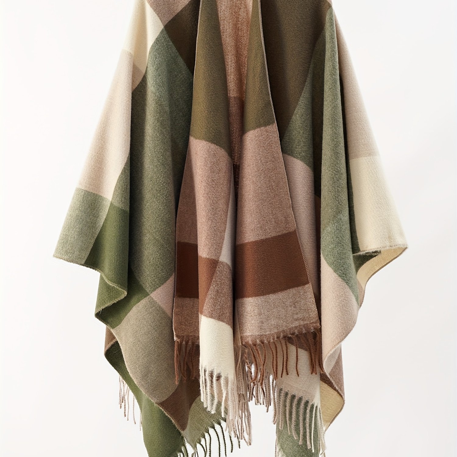 Plus Size, Women's Oversized Front-open Cardigan Shawl, Casual Cape Sweater For Autumn And Winter Evening Wear