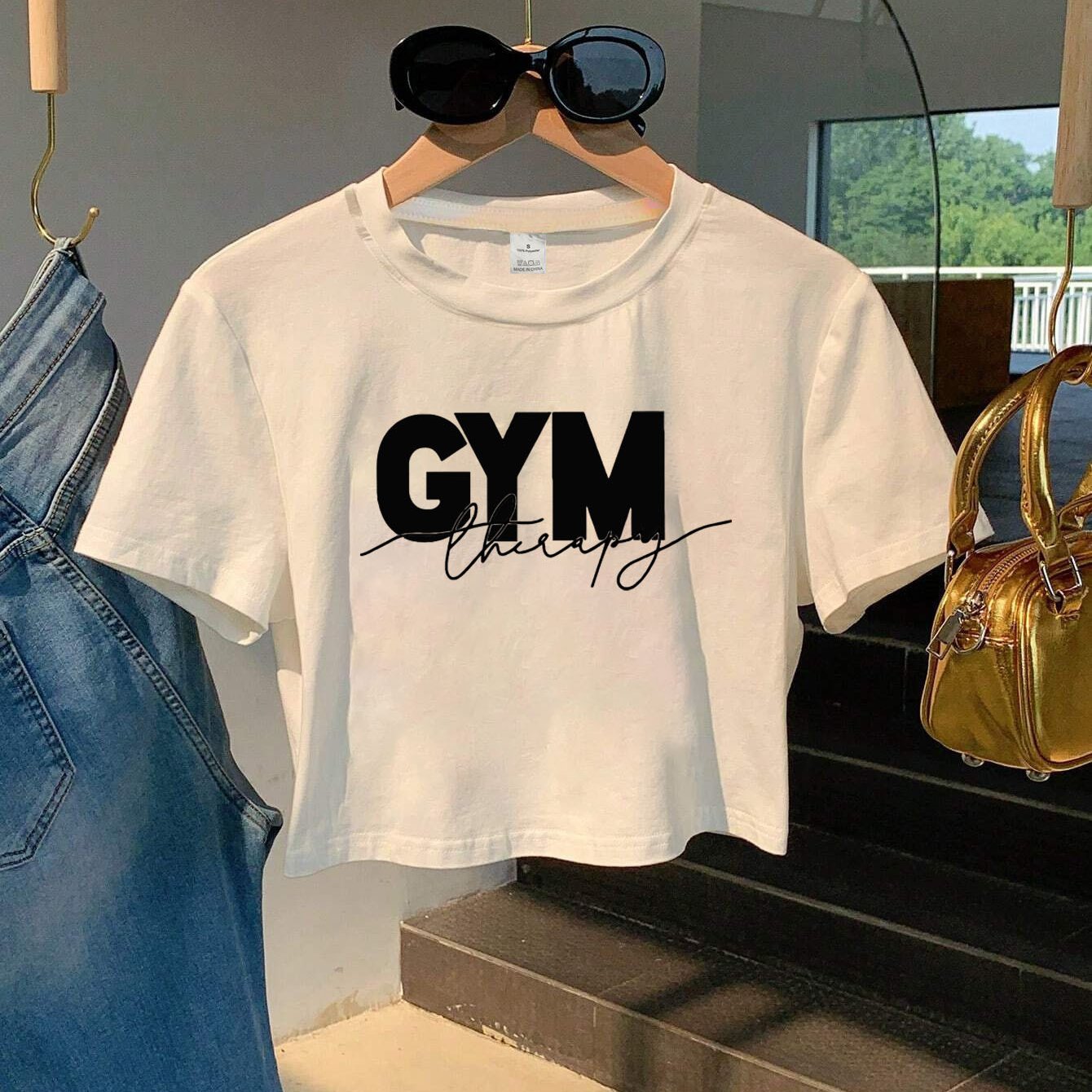 E-shop Print Y2K Sweatshirt, Kurzarm Rundhals Casual Sweatshirt für Herbst & Winter, Damenbekleidung