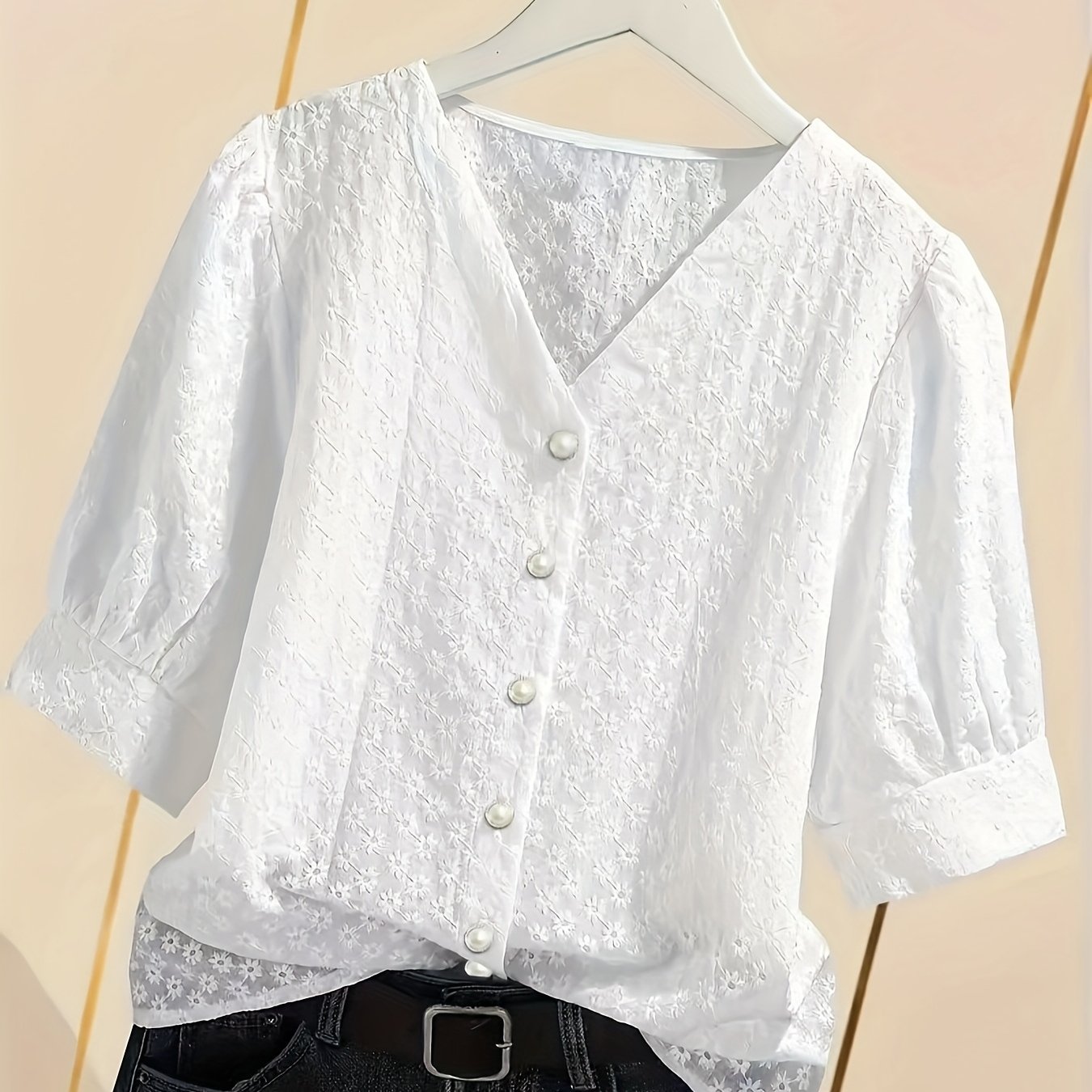 TEMU Plus Size - Plus Size - Style Size Short Sleeve Elegant Women's Top