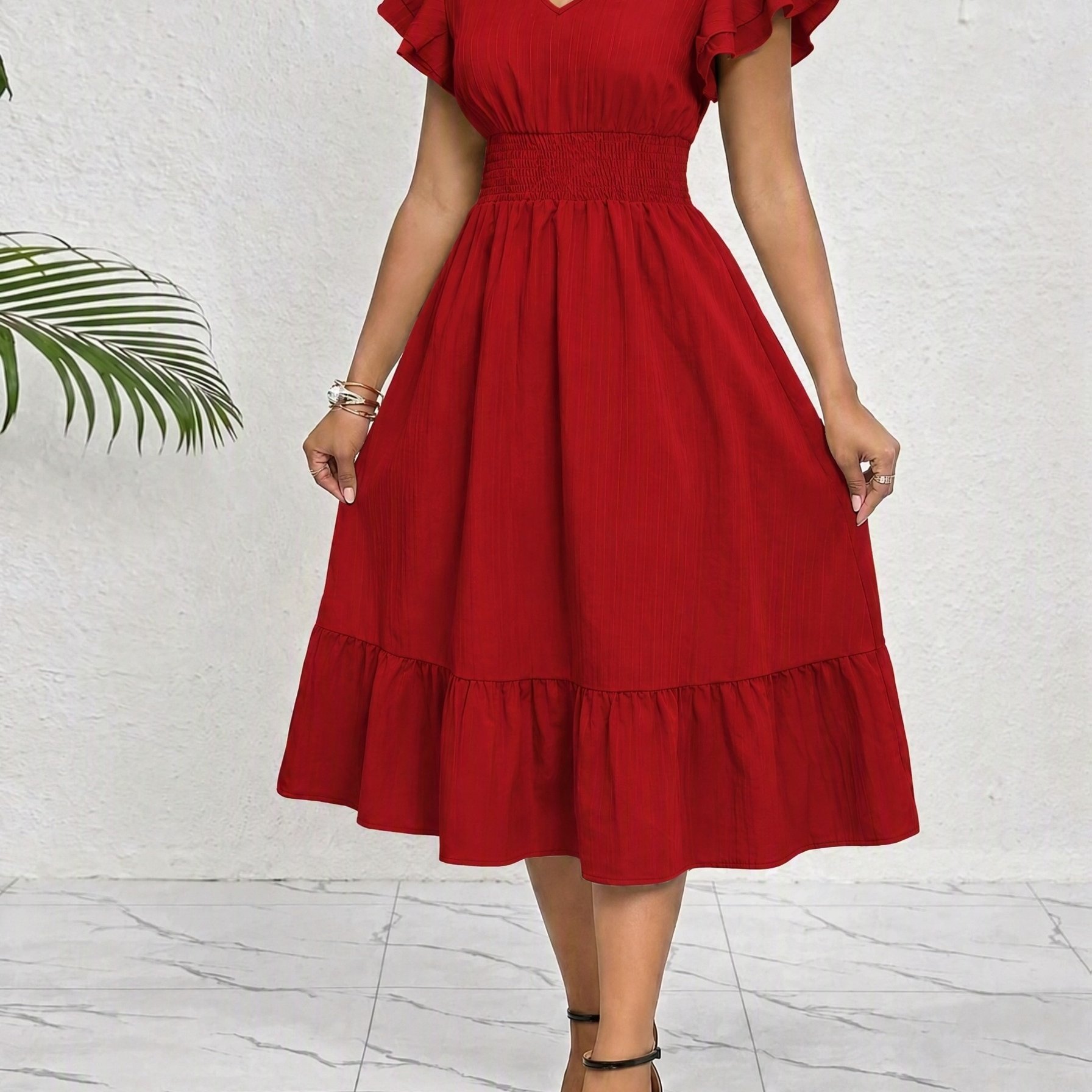 TEMU Women's Elegant And Fashionable Casual Long Dress For Autumn And Winter, Bridesmaid Dress, Solid Color, Midi Skirt With Hood, Sleeves, French ,