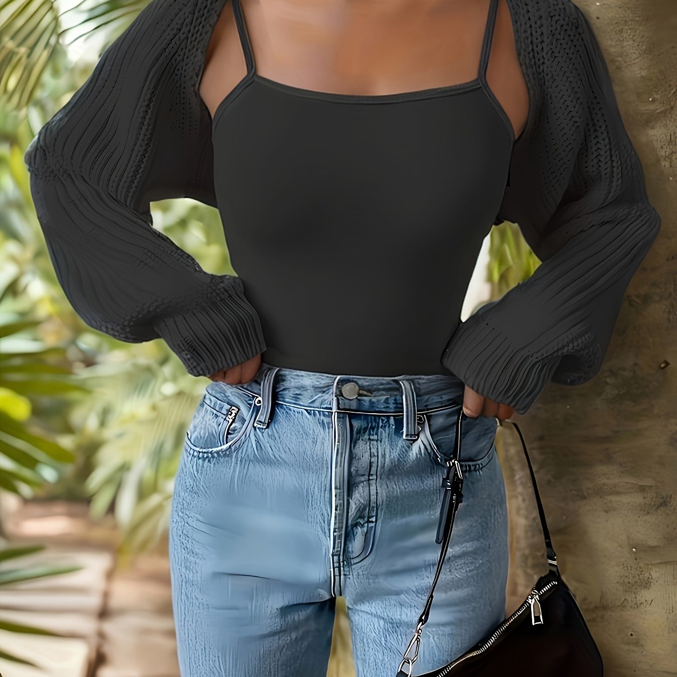 Women's Short Cardigan Casual Long Sleeve Solid Color Sweater Top