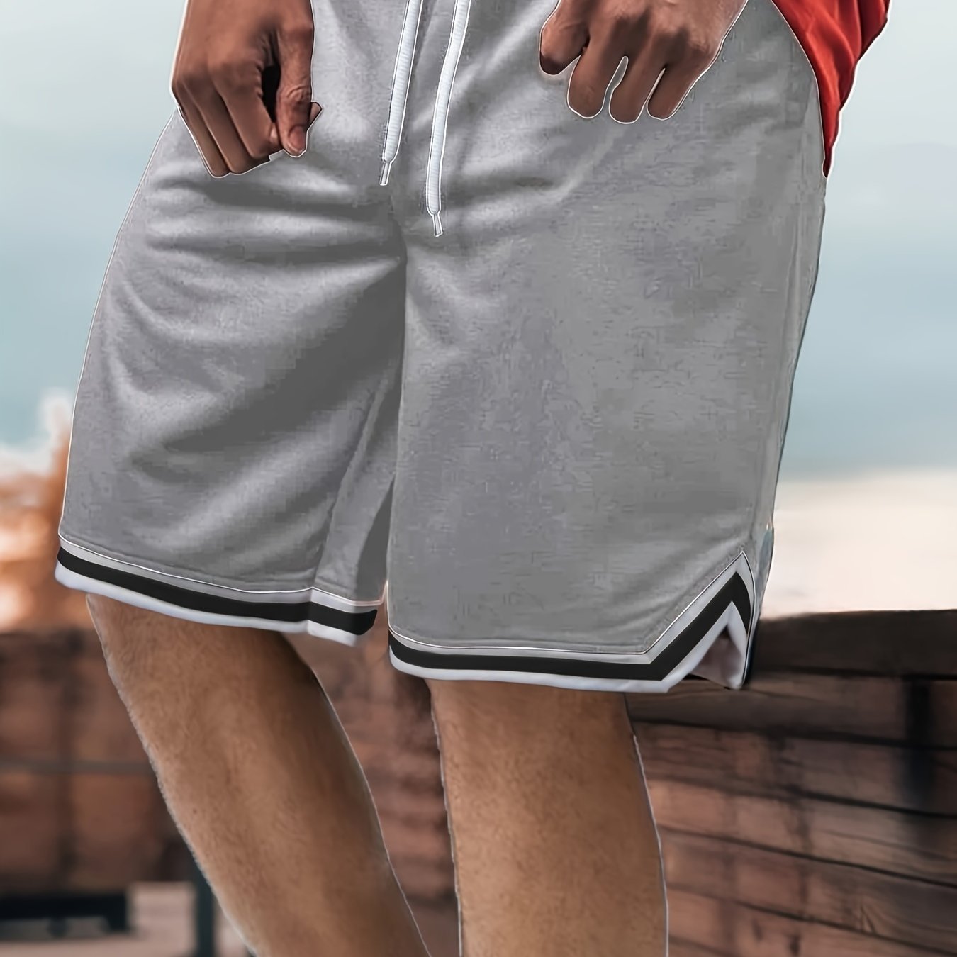 *'s * Block * Drawstring American-style Basketball Shorts, Loose And  Knee-length Basketball Shorts, Hawaiian Shorts