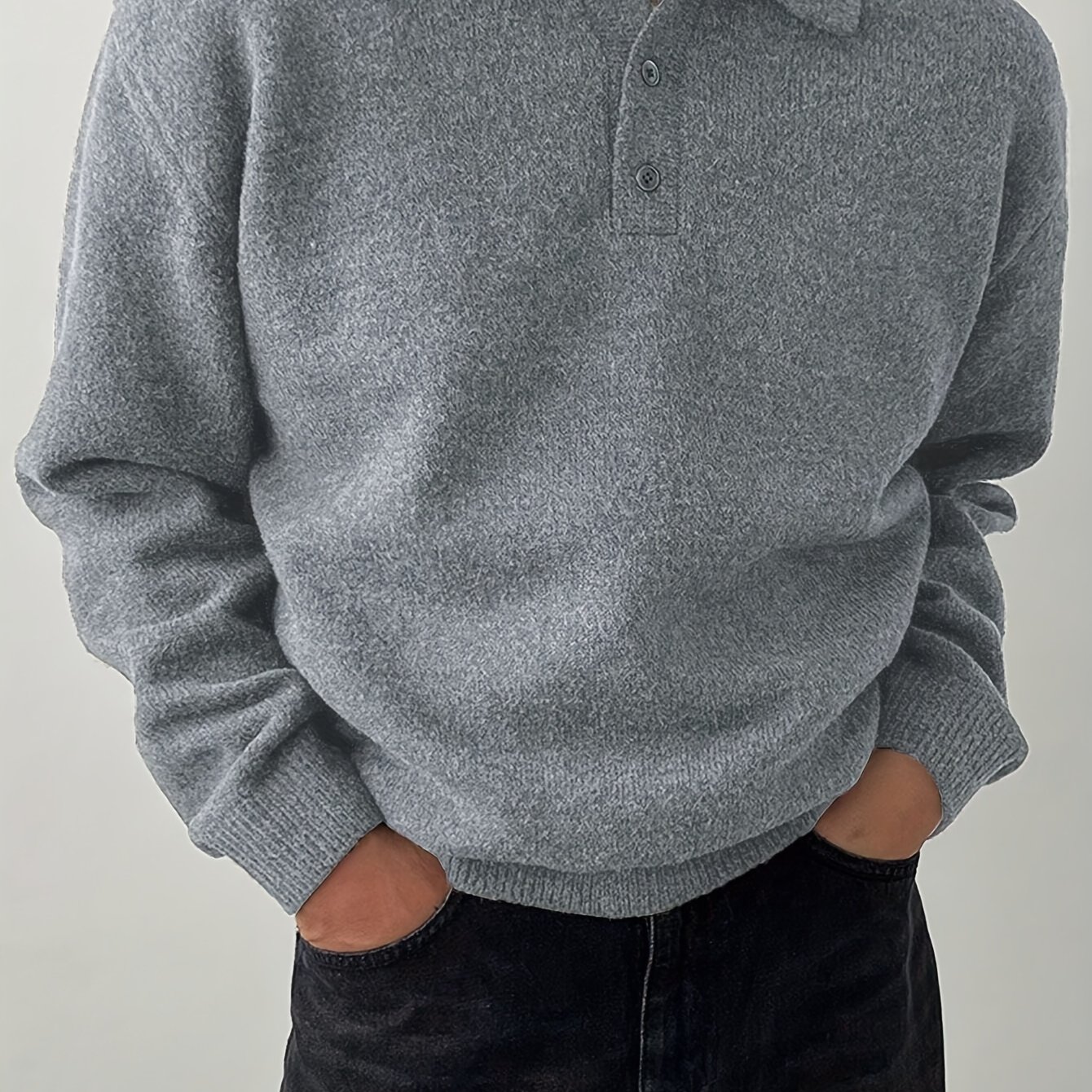 Men's Collar Sweater For Autumn/winter, Lazy-style High-end Winter Pullover, Inner Layer Base Top, Lapel Knit Outerwear, Thick Jacket