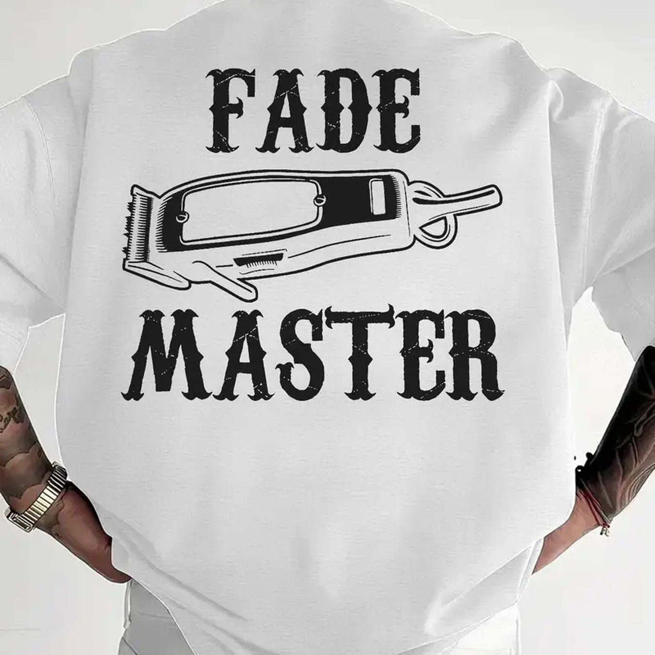 TEMU Men's Barber Pole And Gradient Silhouette Pattern T-shirt â Breathable Fabric, Spring/summer Outdoor Casual Short Sleeve Crew Neck T-shirt,