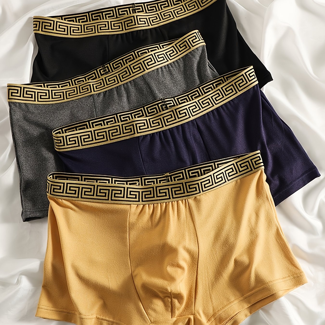4-pc Men's Briefs, Soft, Elastic And Comfortable, With Fashionable Waistband, Daily Options