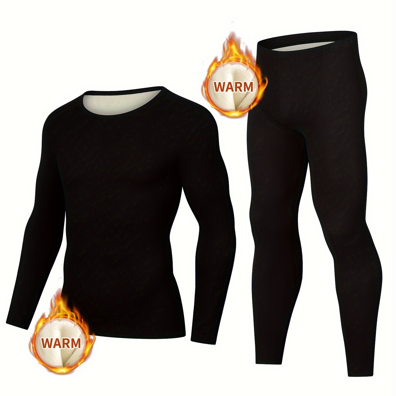 TEMU Thermal Layer Set - Moisture-wicking & Long Warm Shirt & Leggings - For Running And