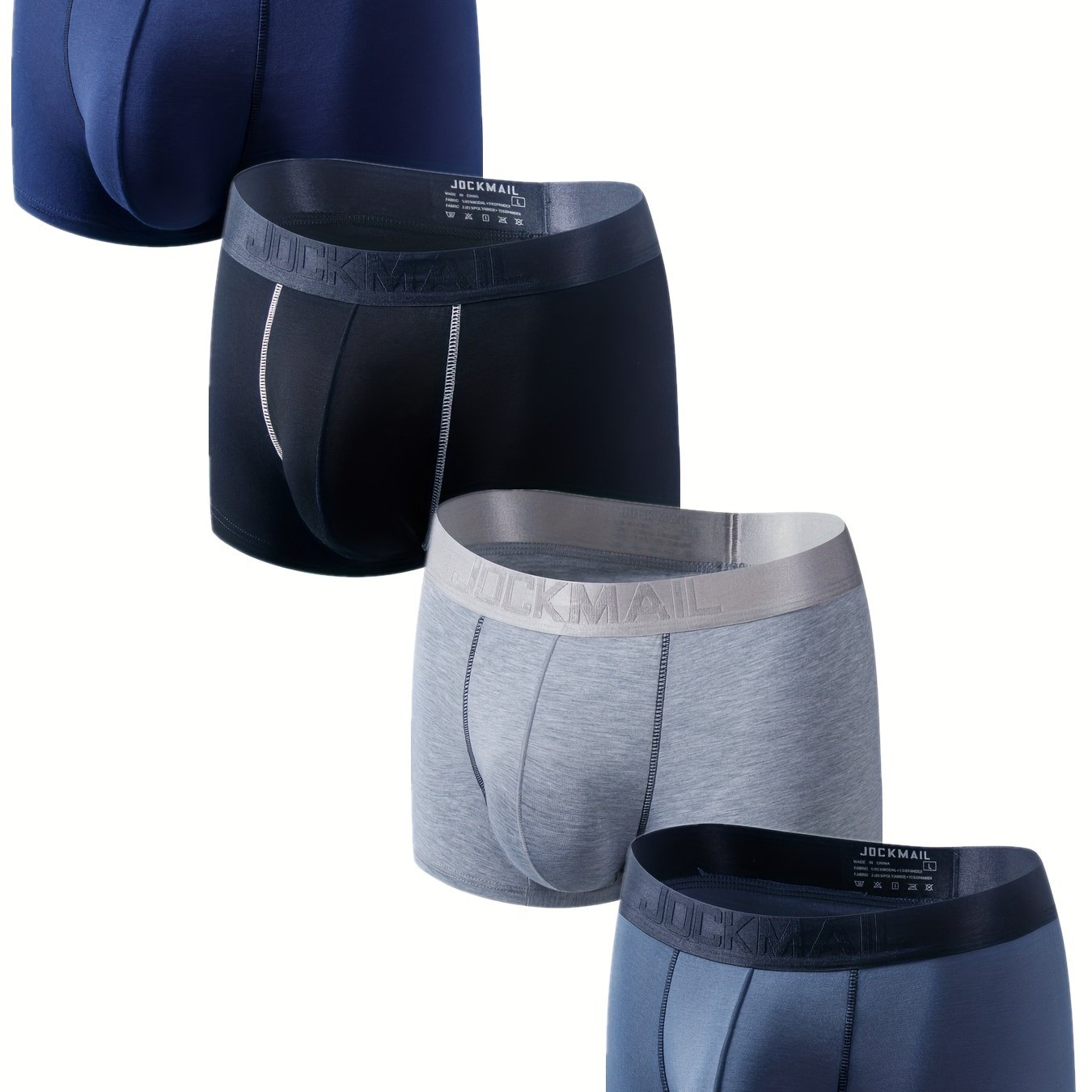 Set Of 4 Men' Modal Underwear, Casual Boxer Briefs, Breathable And Comfortable Stretchy Sports Shorts