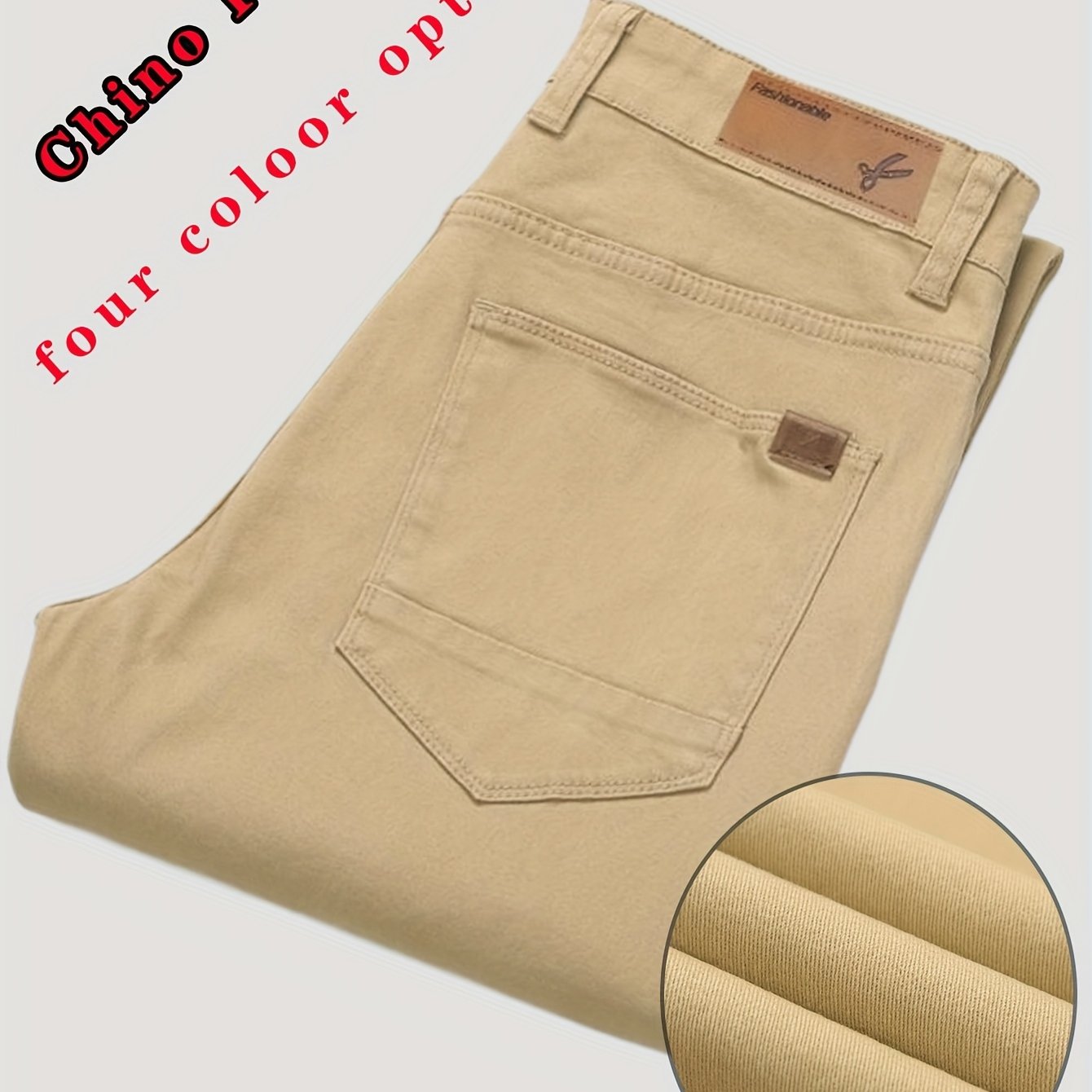Image of Chino Pant Men's Stretch Twill Dress Pants, Versatile Straight-leg Casual Trousers For Commuting And Daily , Smart Casual