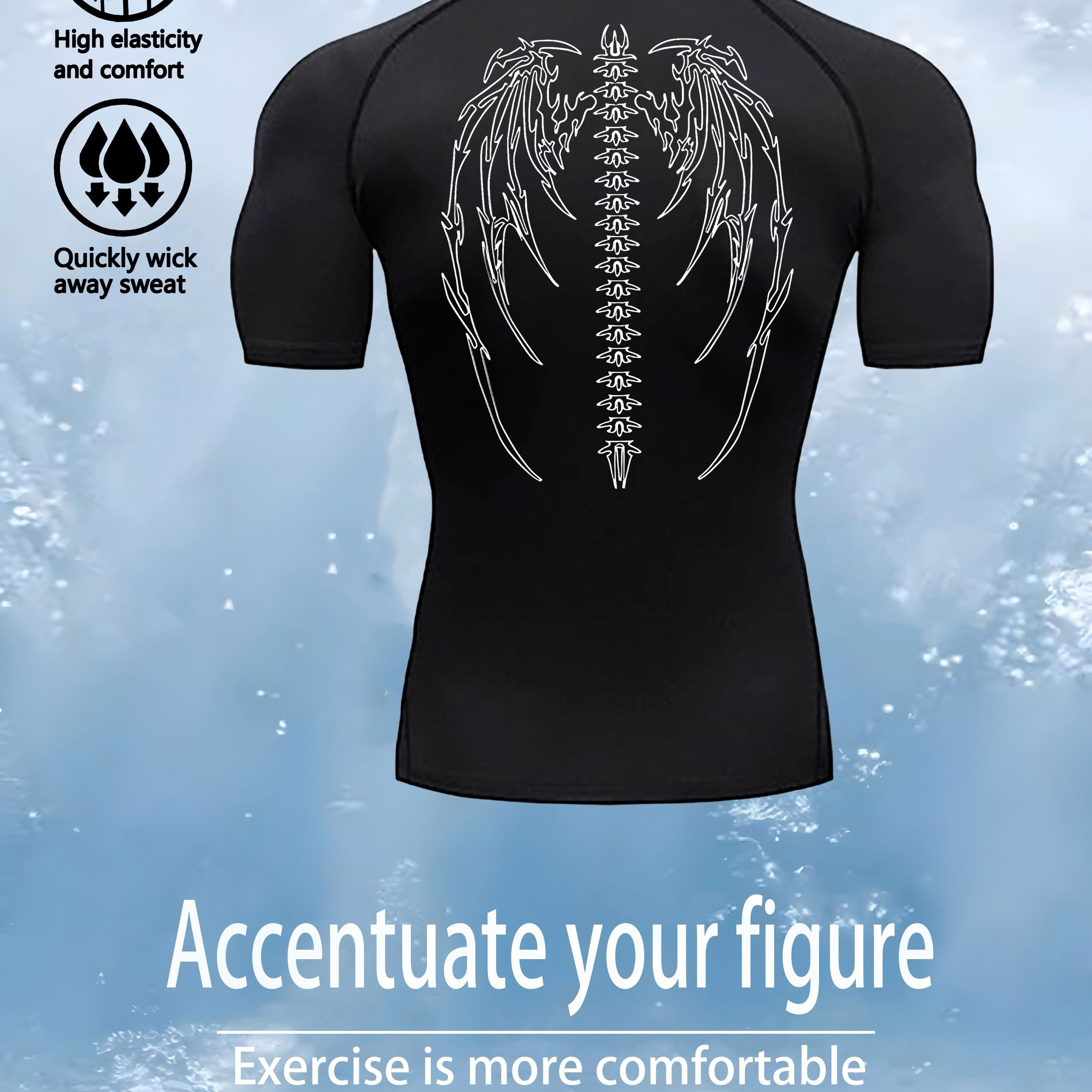 TEMU Men's Athletic Short Sleeve Muscle Fit T-shirts, Quick-dry And High Elastic