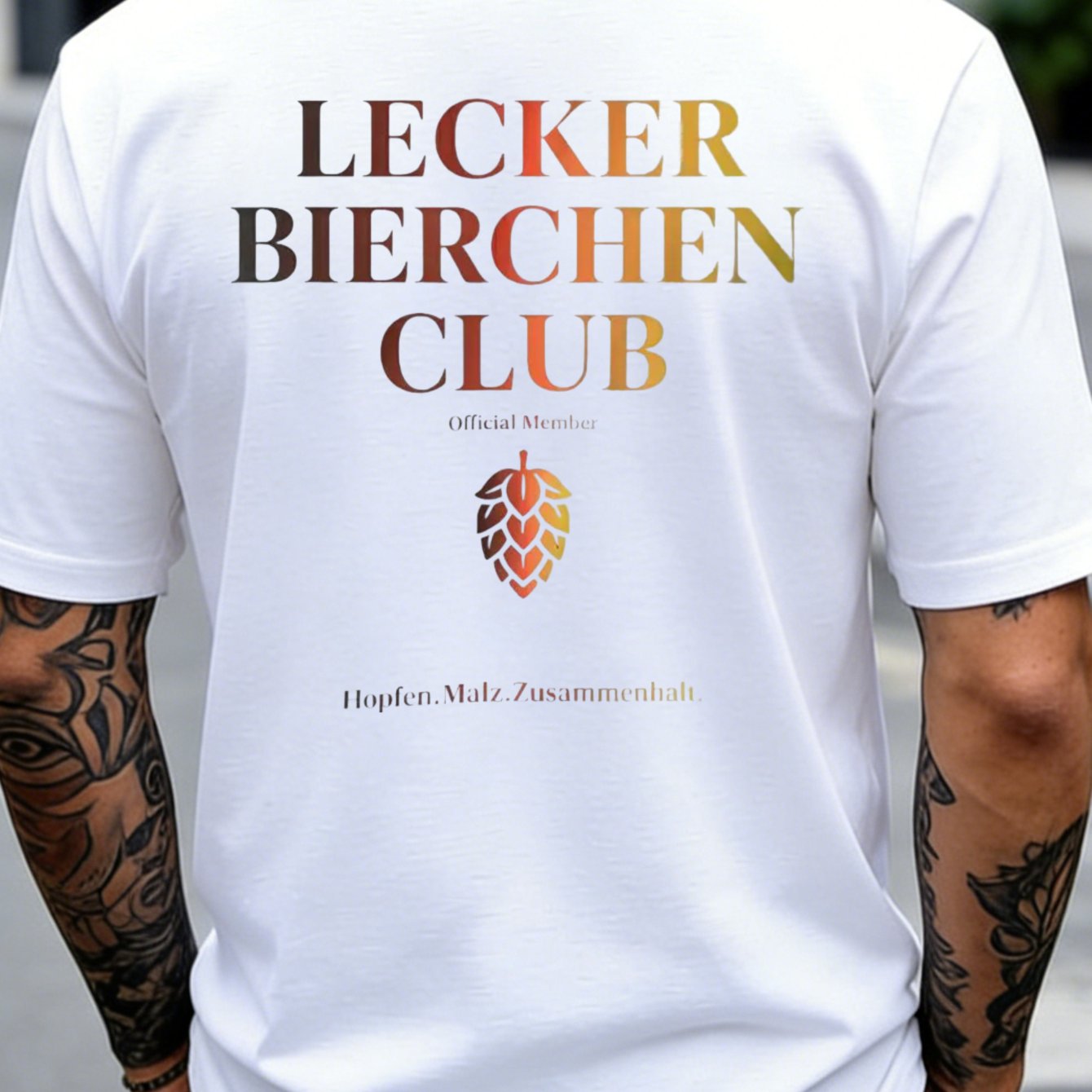 Image of Men's T-shirt Bierchen Club Beer Theme Summer Wear Gift For Beer Lovers Back Print T-shirt