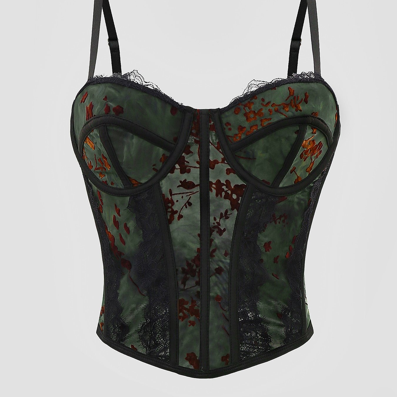 Image of Sexy European Style Eyelash Lace Fishbone Backless Skinny Sling Corset Top