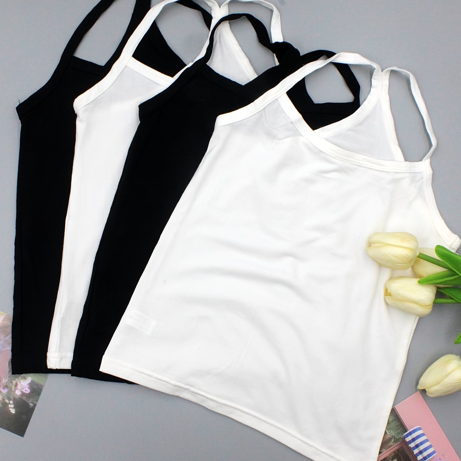 4 - Piece Modal Y - Back Vest Collection, Suitable For Daily And Sports Activities