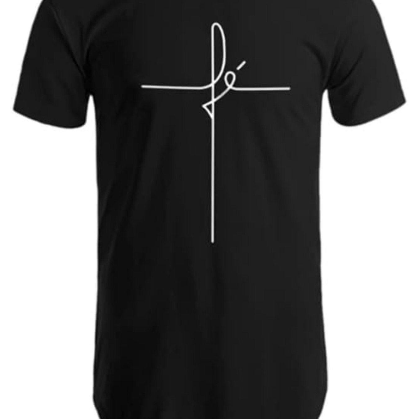 Men's Longline Printed Basic Gospel Faith T-shirt Christian Slim Black Religious Oversize Walk Running Long Line Oversized Chant Blouse Gift Boyfriend Young
