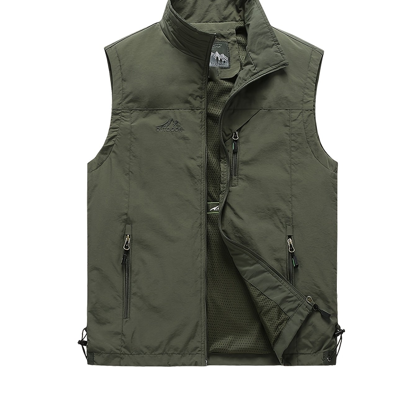 TEMU [ Obm] Men's Outdoor Casual Vest, Lightweight Sleeveless Camisole, Loose All-match Utility Tank Top, Multi-pocket Storage Design, Non-bulky