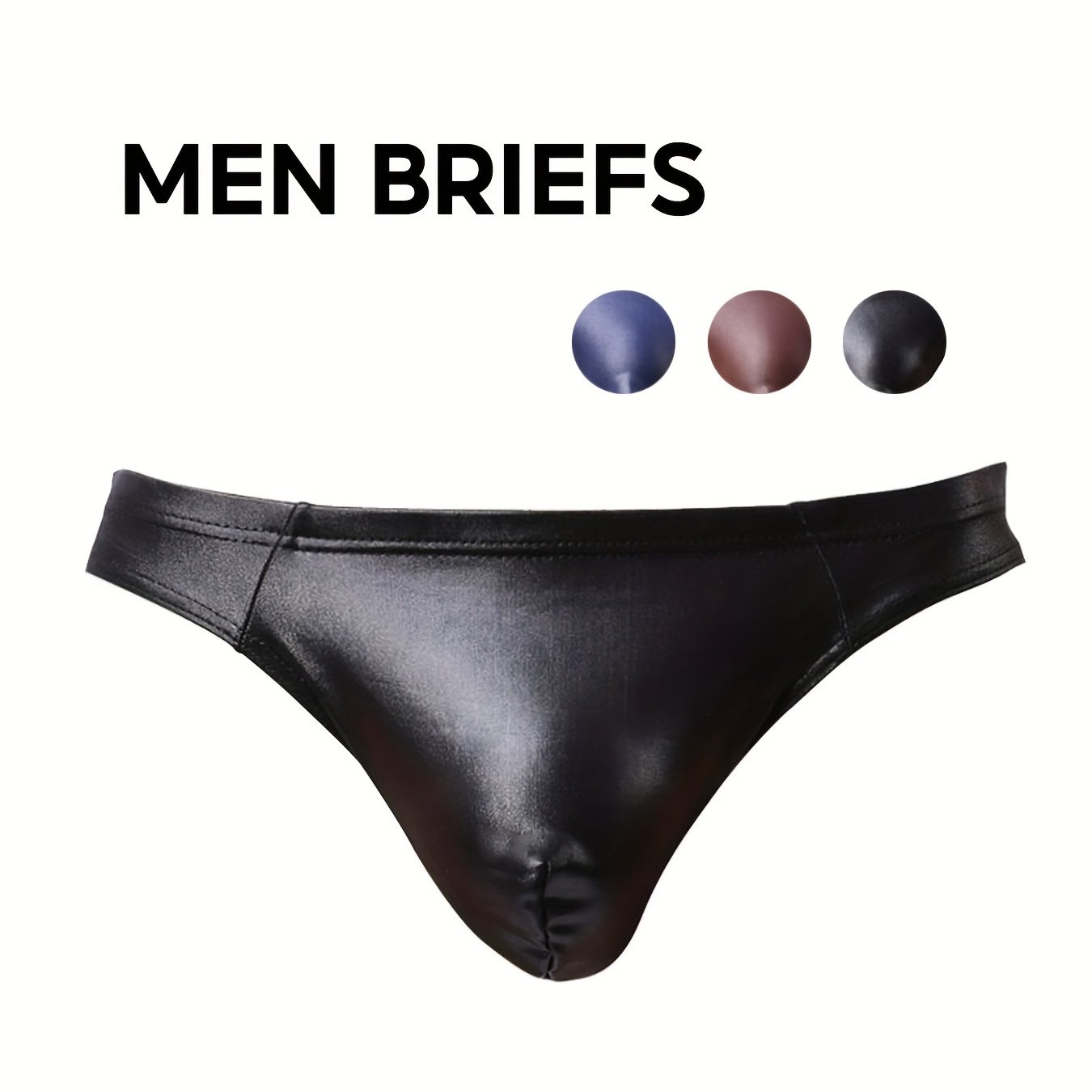 Asian Size Men's Underwear Sexy Imitation Leather Slim Fit - Temu