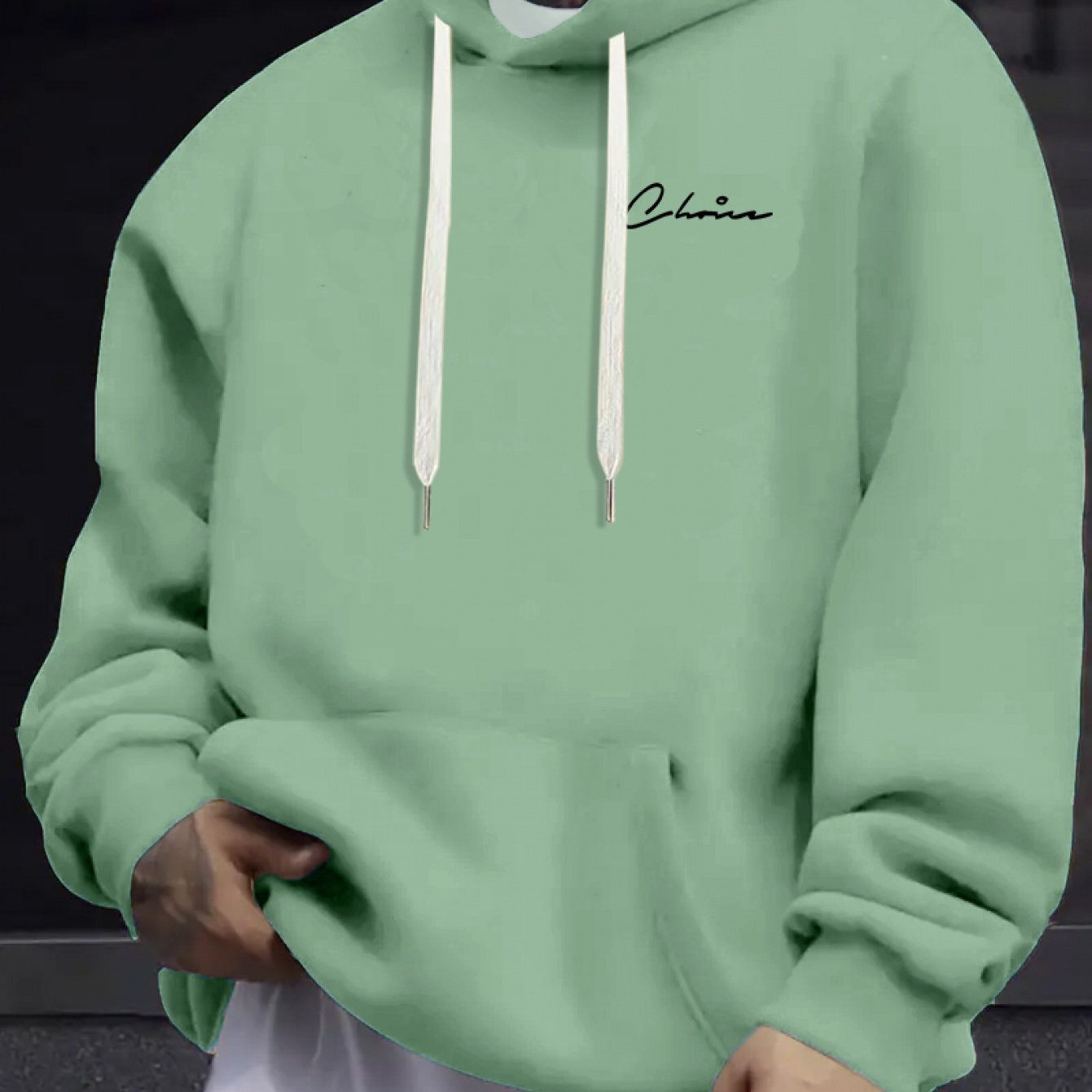 Image of Print, Men's Casual And Cozy Hoodies, Trendy Long Sleeve Hooded Sweatshirt, Casual Versatile Top For Autumn Winter