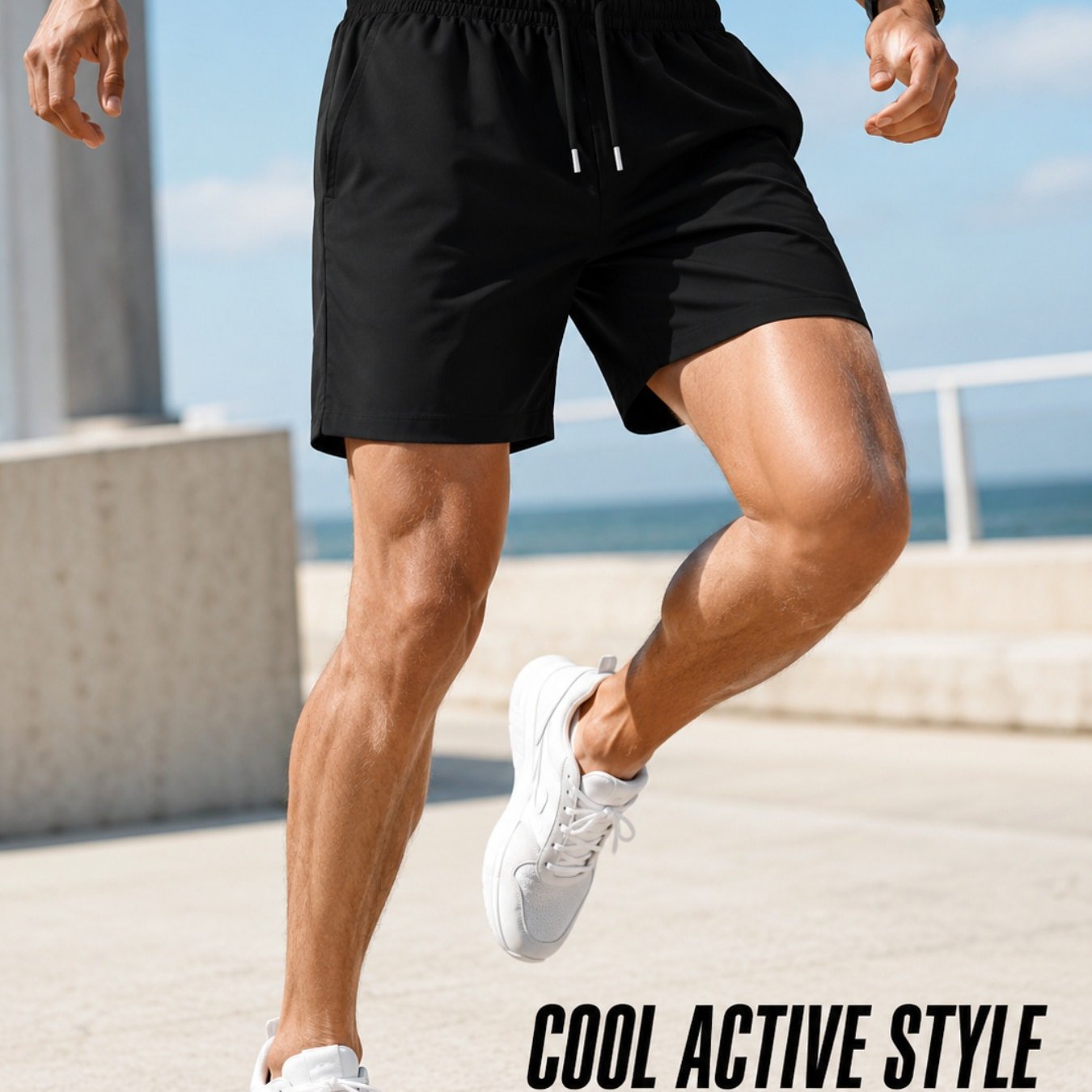 TEMU Men' Color Woven Shorts, Elastic Waist Drawstring Casual Beach Shorts, Lightweight Loose Fit Shorts With Pockets