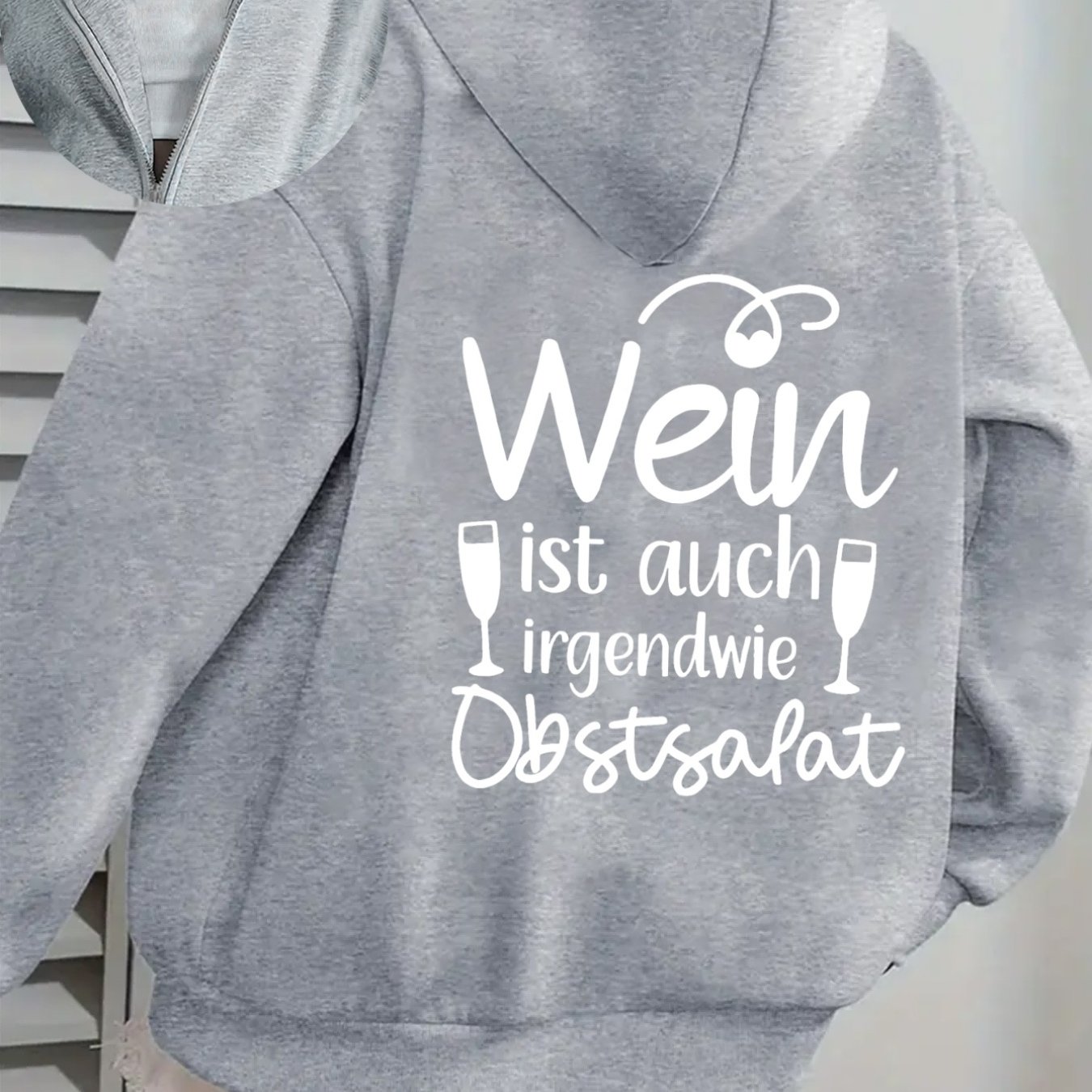 Image of A Wine Is Kind Of Fruit Salad Theme Hoodie Women's Hoodie High Quality Thick Hoodie Autumn Winter Casual Wear Gift For Who Love Wine