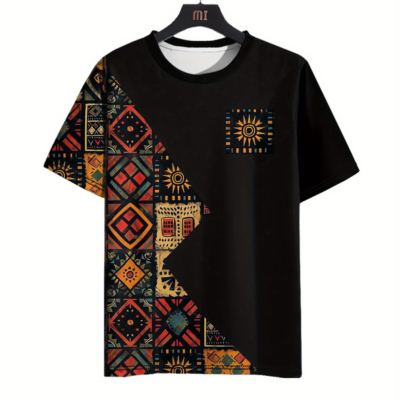 TEMU Men's Printed Short-sleeve T-shirt - Summer Breathable Top With Realistic Patterns, Standard Fit Casual Shirt, Suitable For Gym, Office, And