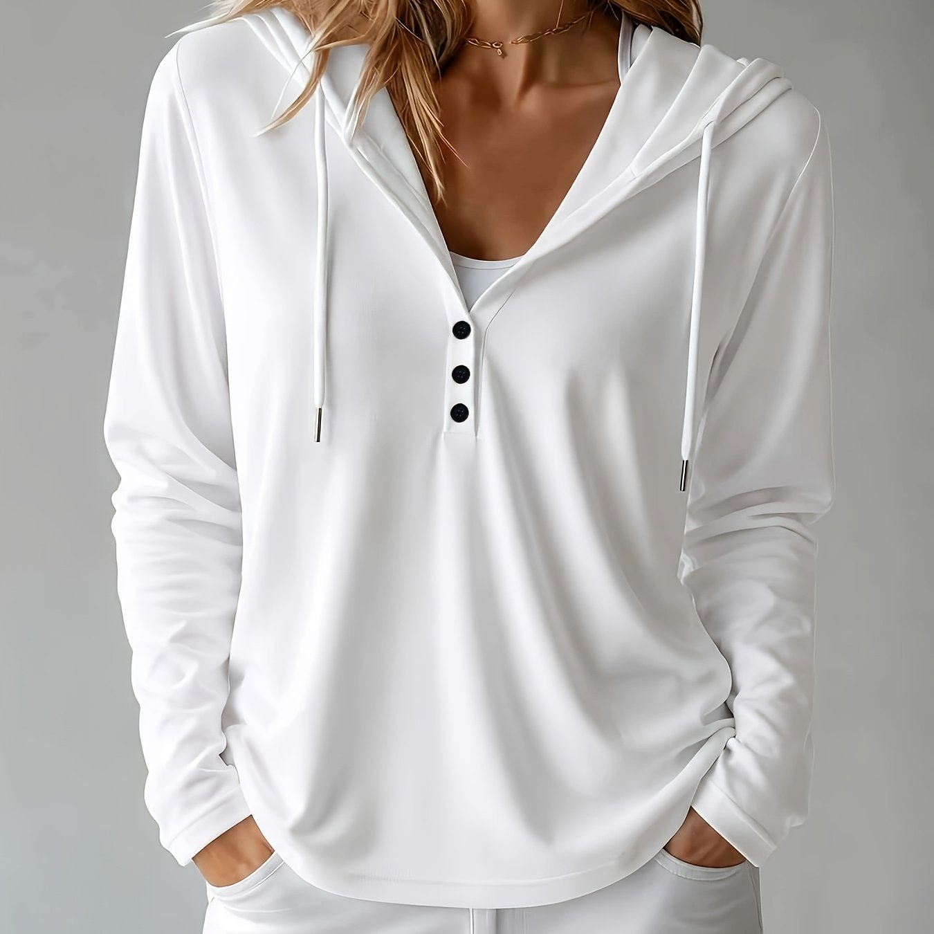 TEMU Autumn/winter Women's Elegant Hooded Long-sleeve Soft And Comfortable Sweatshirt