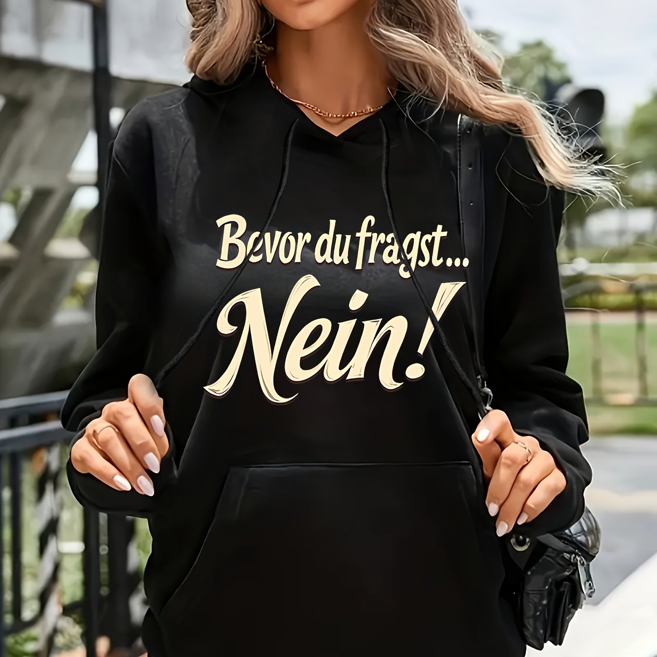 Plus Size, Plus Size Casual Women's Letter Print Lightweight Hooded Sweatshirt