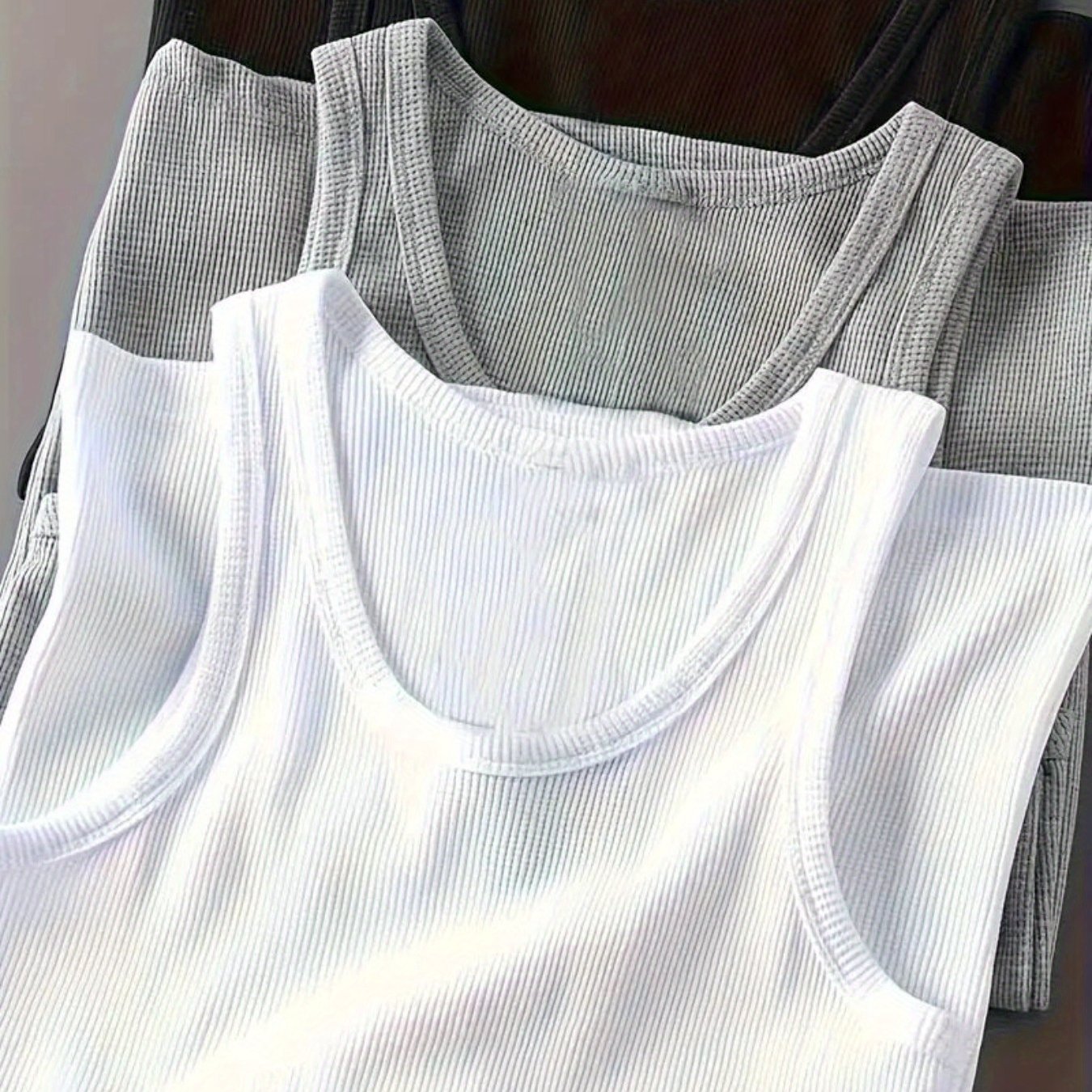 TEMU 3pcs And 1pc; Men' Color Sleeveless Vest, Breathable, Comfortable Sports Fitness Vest, Round Neck, Elastic Polyester, Suitable For Gyms, Casual