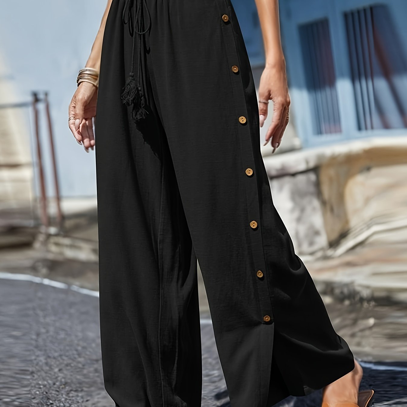 Drawstring Wide Leg Pants Casual Loose Pants Spring Summer - Temu Germany