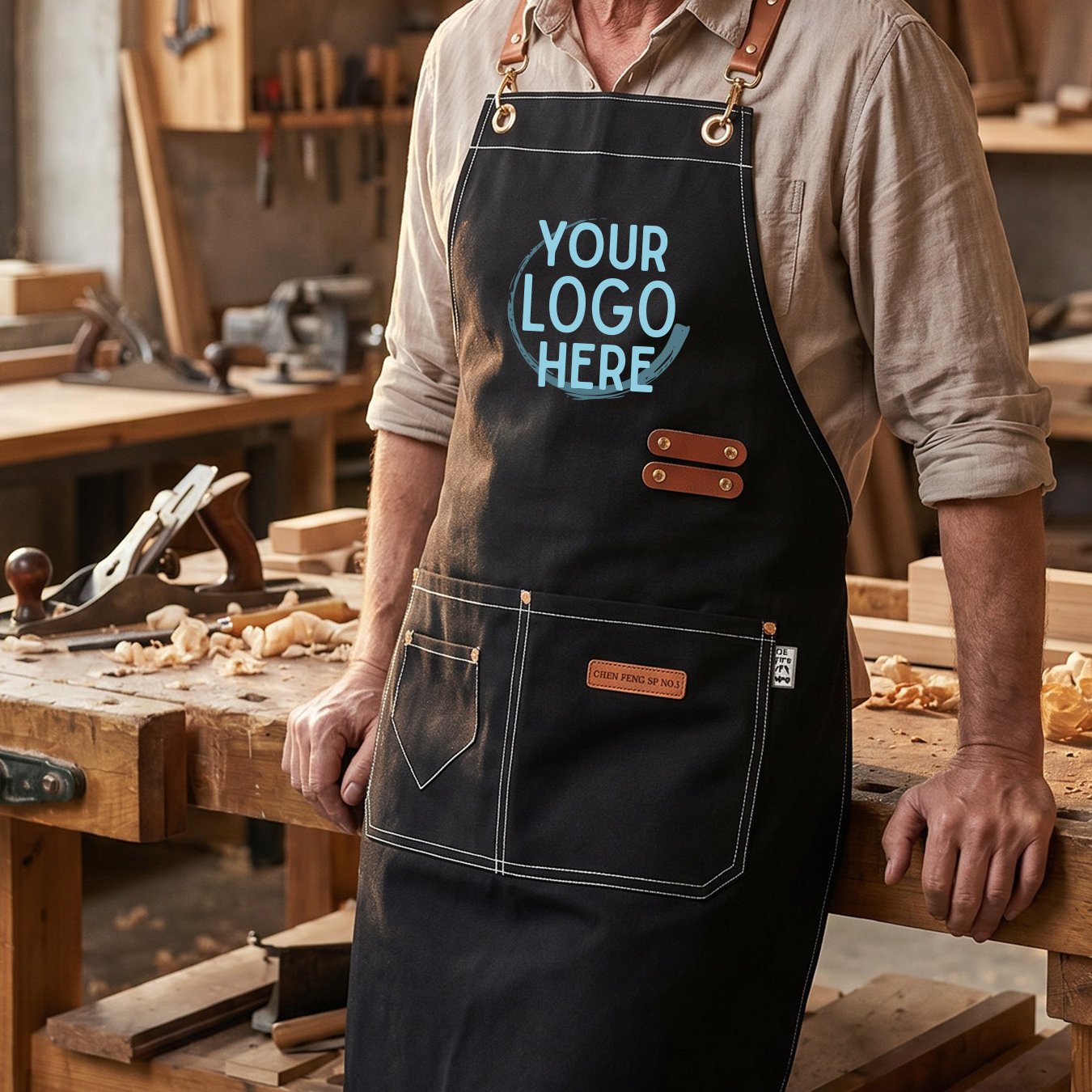 TEMU Grembiule da cucina personalizzato per maestri del barbecue e fornai casalinghi - Bavaglino da chef professionale con tasche, lacci lunghi,