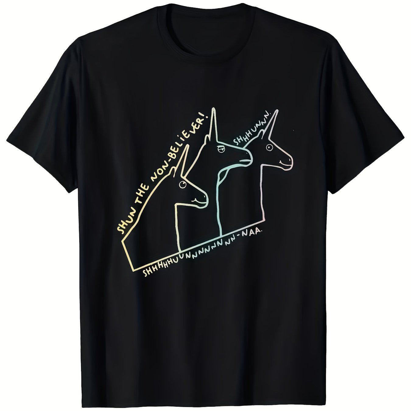 TEMU Reject The ! Humorous Neon Graphic T-shirt - Retro Vintage With Neon Lettering, Unisex Adult Casual Round Neck Short Sleeve Shirt Suitable For
