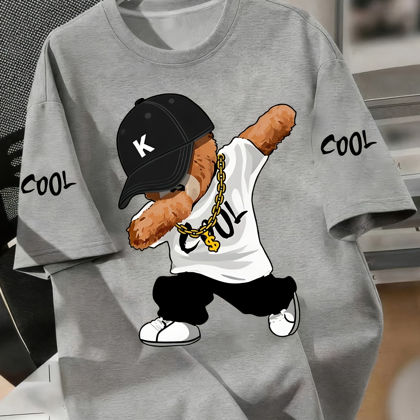 TEMU Boys' Short-sleeve Printed T-shirt - Comfortable, Breathable, And Sporty Summer Tee For Medium And Large Children, Fashionable And Trendy