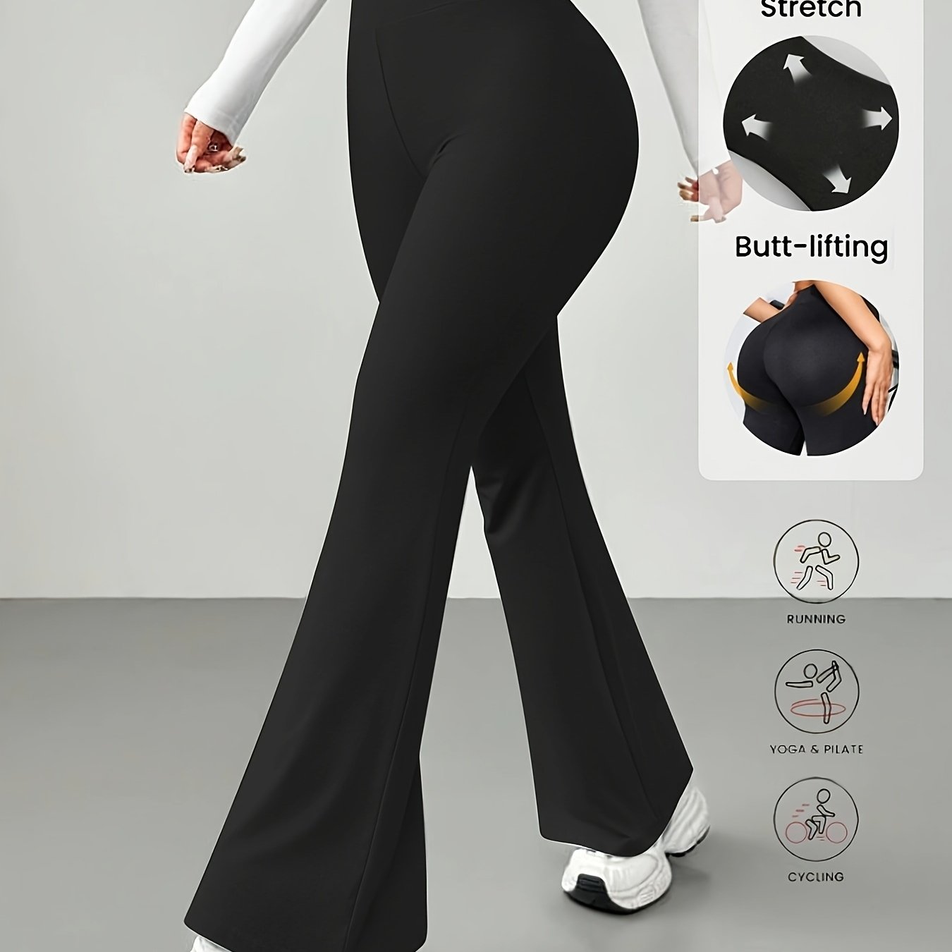 Image of European And Sexy Flared Pants For Women, Stretch, Fashionable