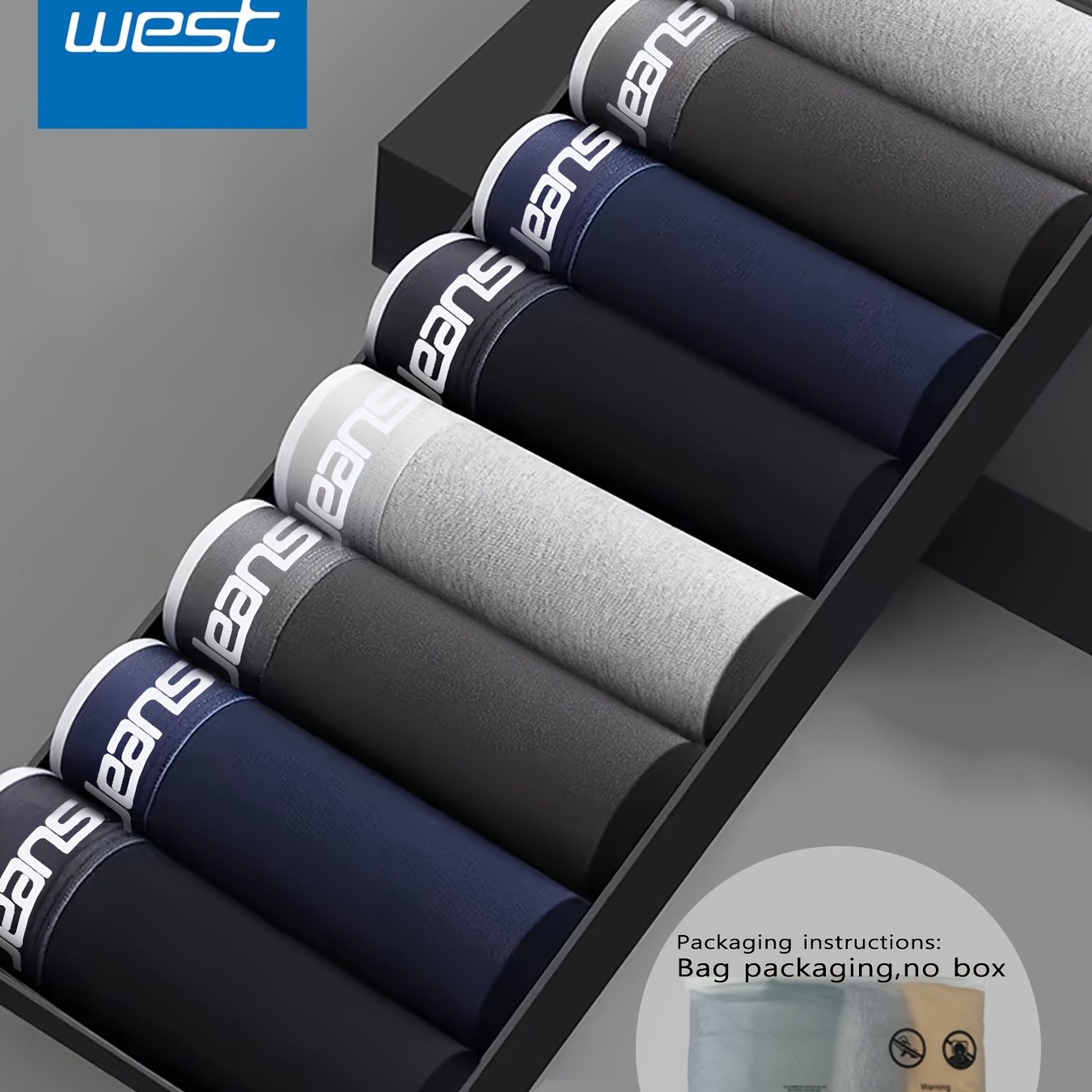 Jeanswest 8-pack Men's Underwear, Solid Color, Simple And Fashionable, Cotton Boxer Briefs