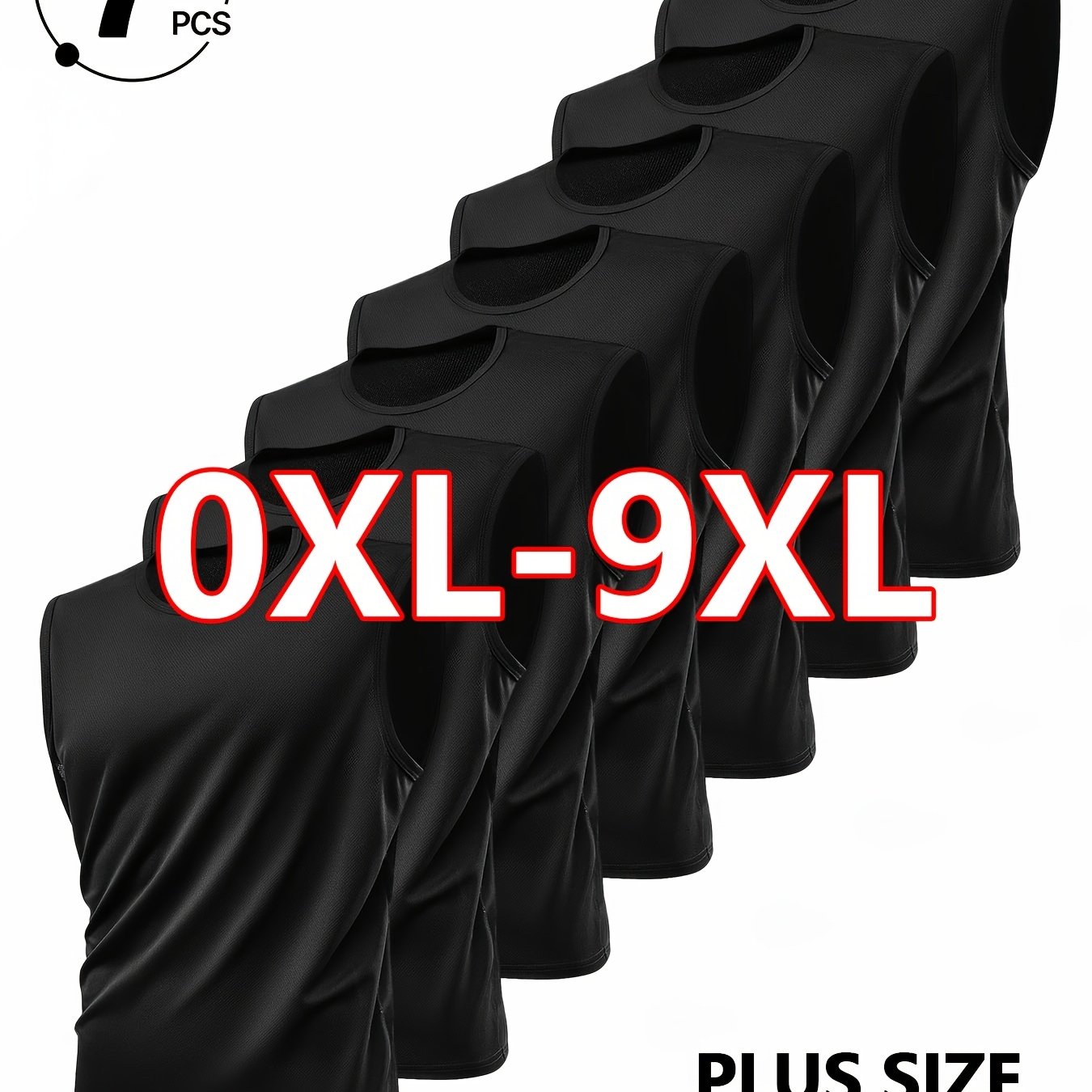 TEMU 7pcs Men's Quick-dry Sleeveless Solid Tops, Lightweight Breathable Moisture-wicking, Ideal For Fitness, Running, And Training, Lightweight And
