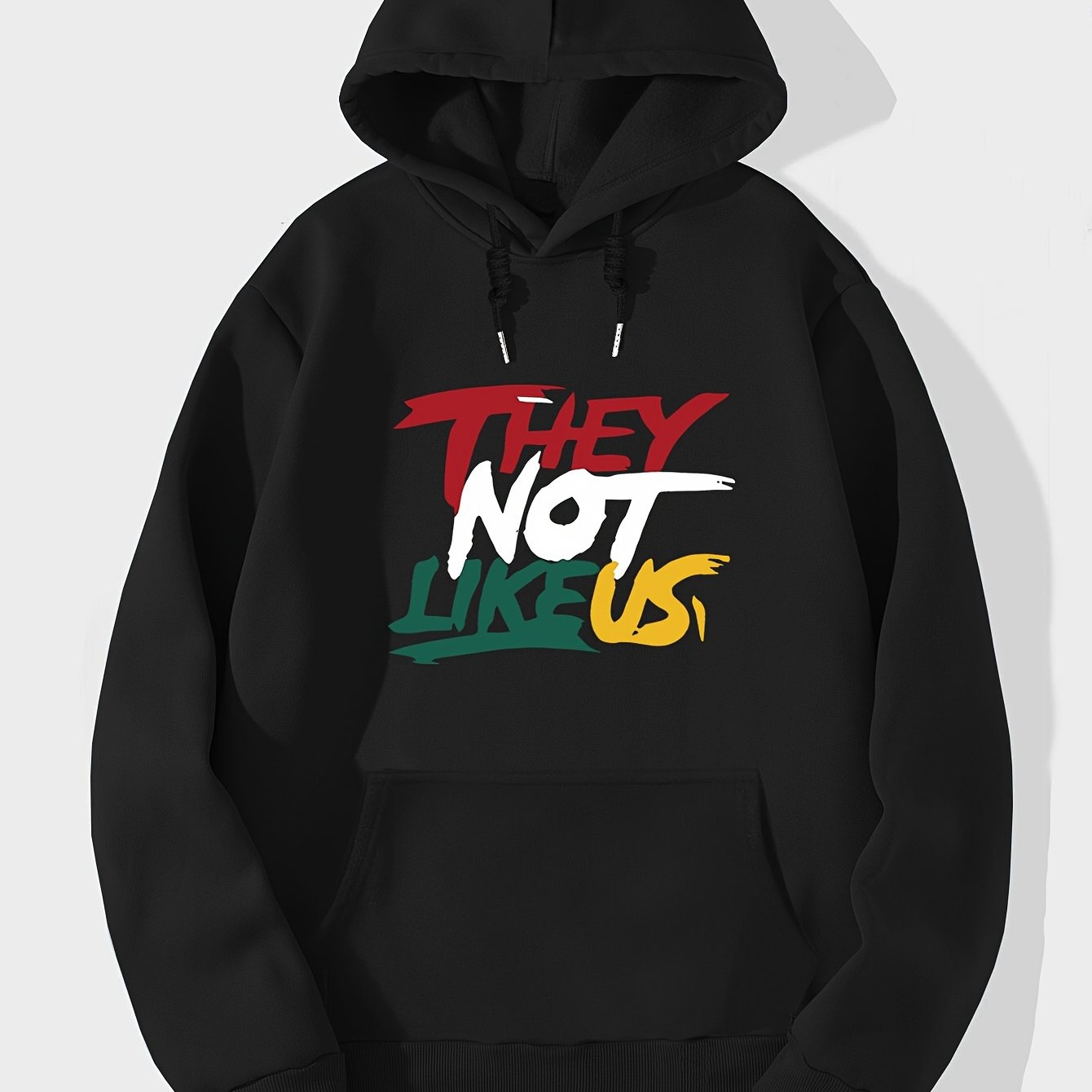 TEMU Not Print, Men's Casual And Cozy Hoodies, Trendy Long Sleeve Hooded Sweatshirt, Casual Versatile Top For Autumn Winter