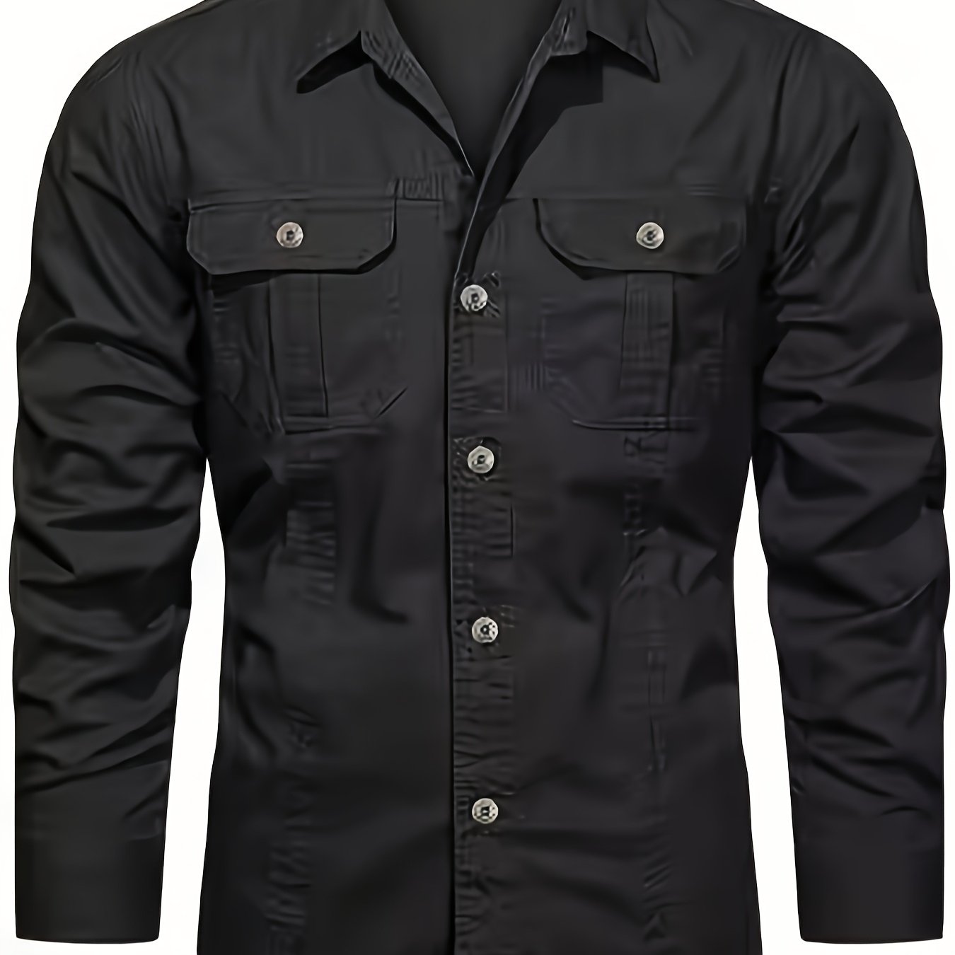 TEMU Men's Casual Cargo Shirt Jacket With Button Pocket
